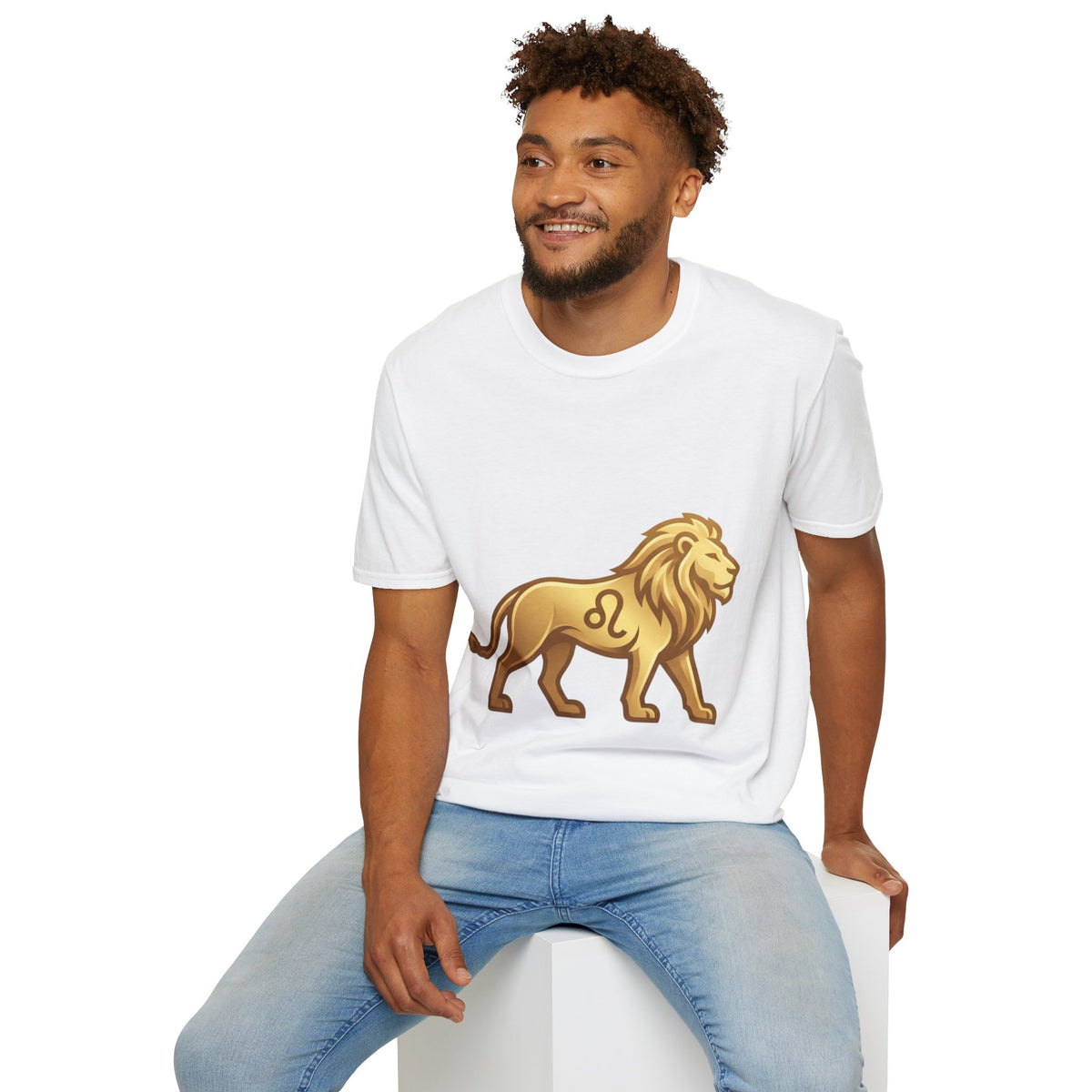 Leo Zodiac Lion T-Shirt — Gold Astrology Tee for Leo Birthdays & Zodiac Fans