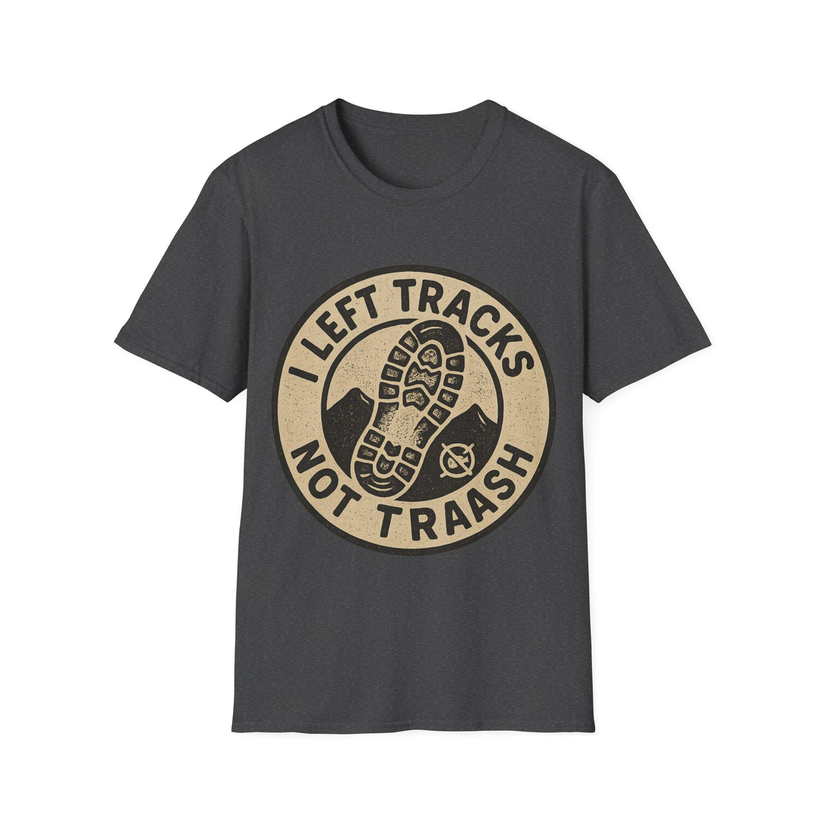 Left Tracks Not Trash Vintage Badge T-Shirt, Retro Leave No Trace Hiking Tee - Trending Now - September 2026