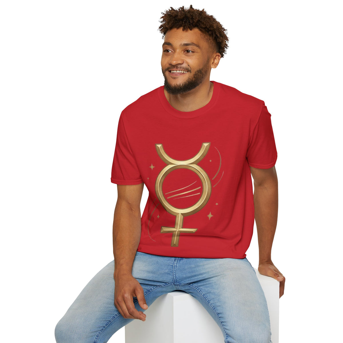 Gold Mercury Astrology Symbol Tee T-Shirt