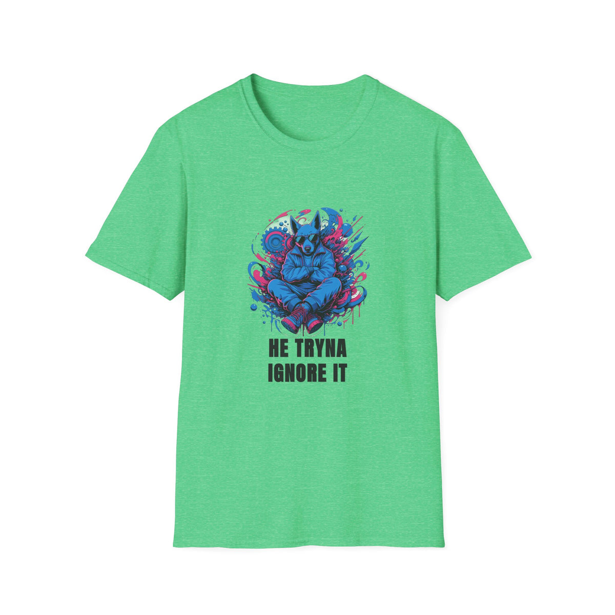 Mystic Wolf T-Shirt — "He Tryna Ignore It" Graphic Tee - Trending Now - August 2026