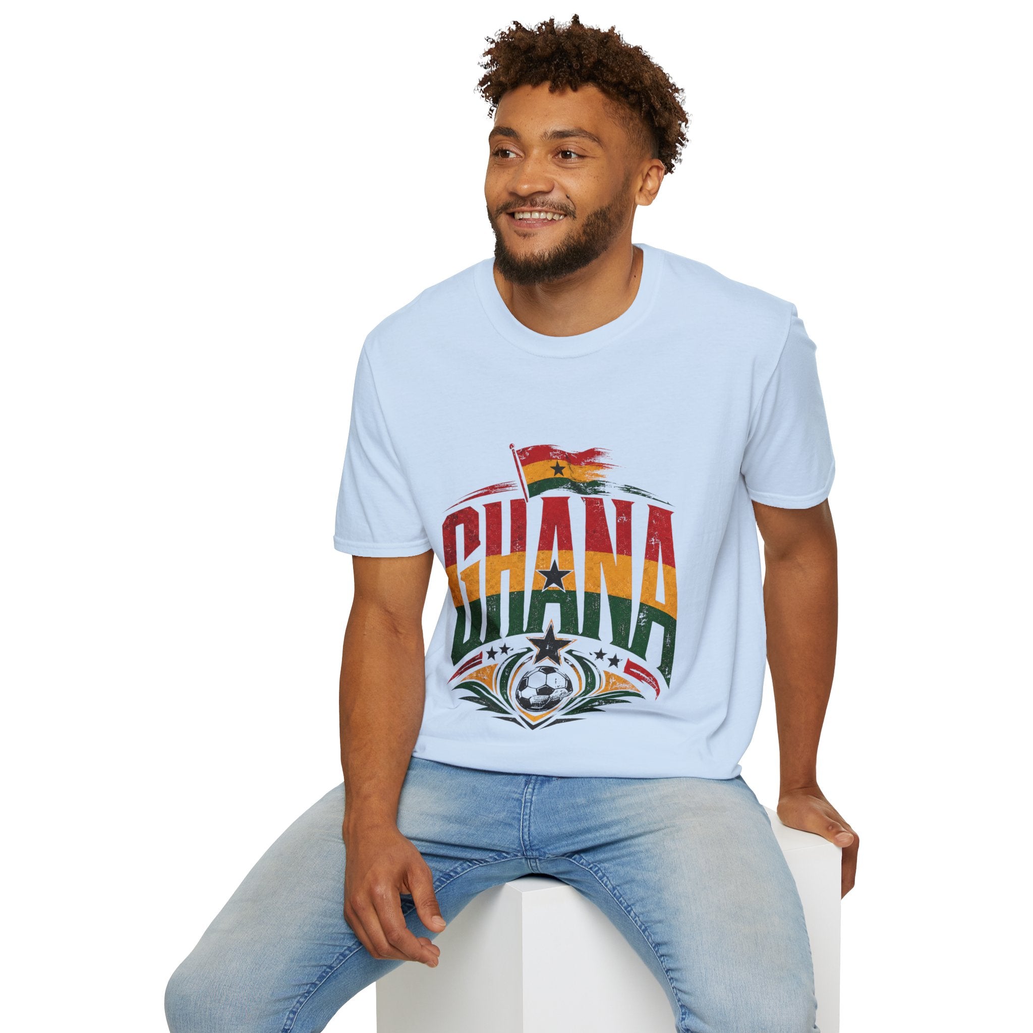 Ghana Flag Soccer T-Shirt — Retro Ghana Pride Football Tee