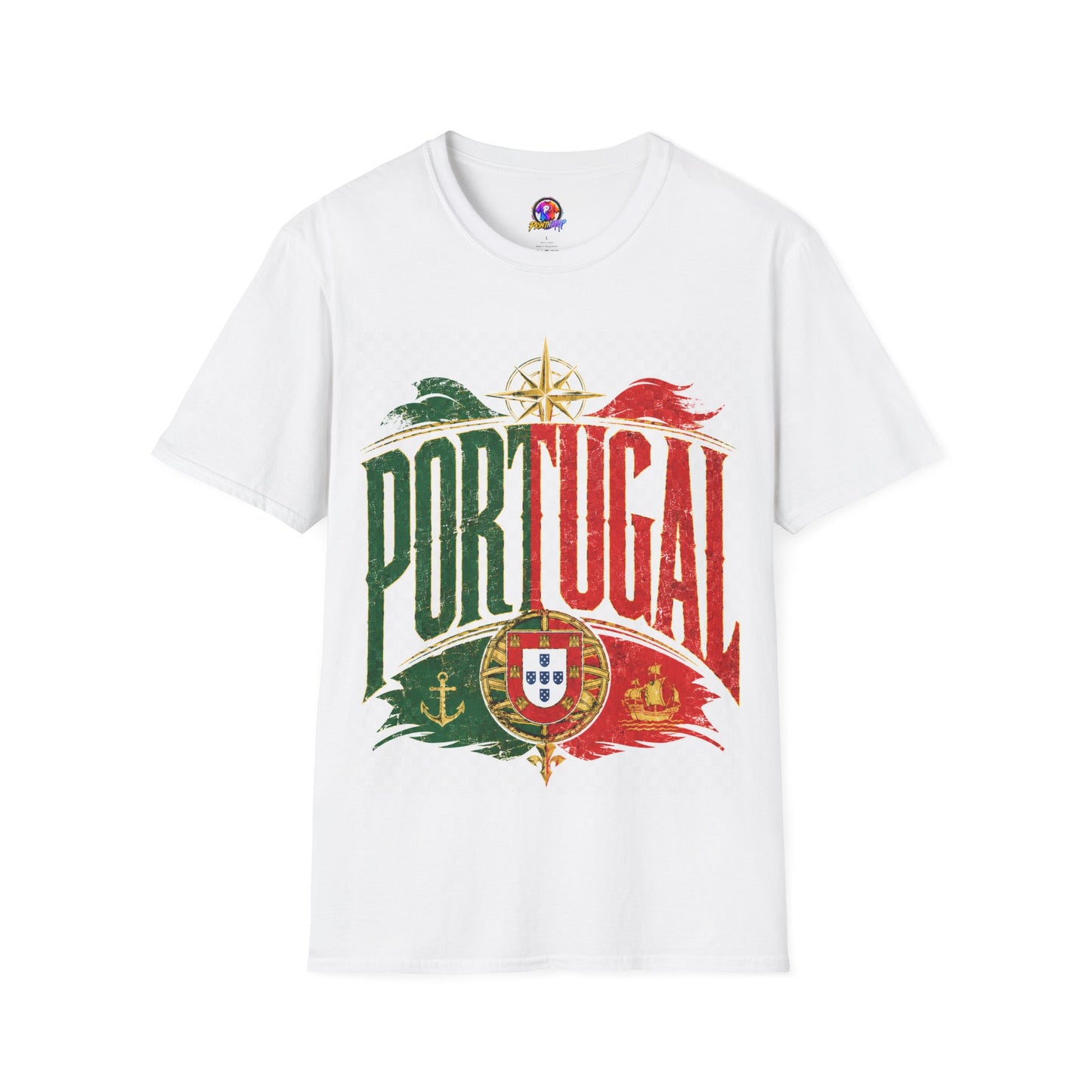 Portugal Vintage Compass T-Shirt — Retro Portuguese Flag Travel Tee