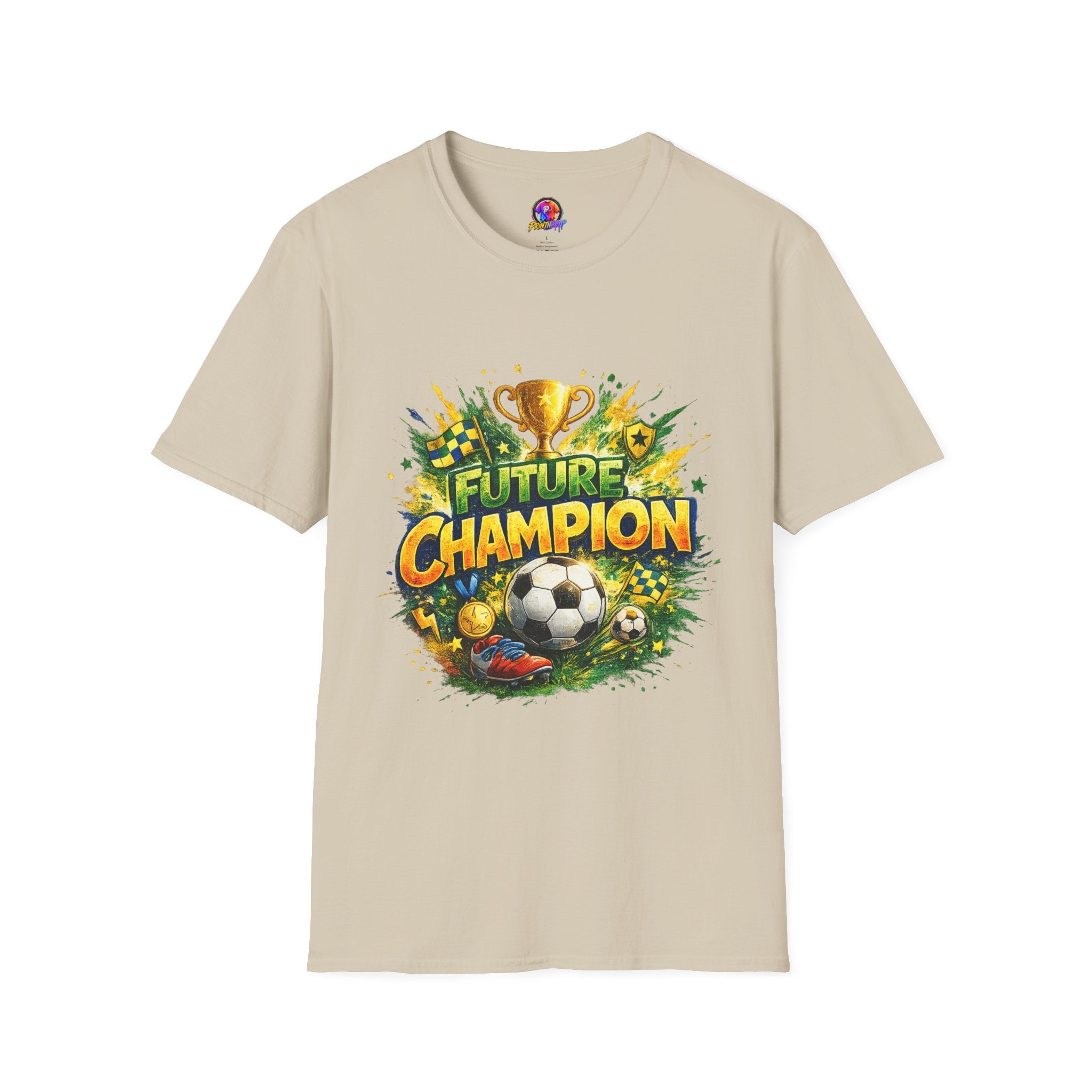 Kids Future Champion Soccer T-Shirt — Kids’ Sports Trophy Graphic Tee