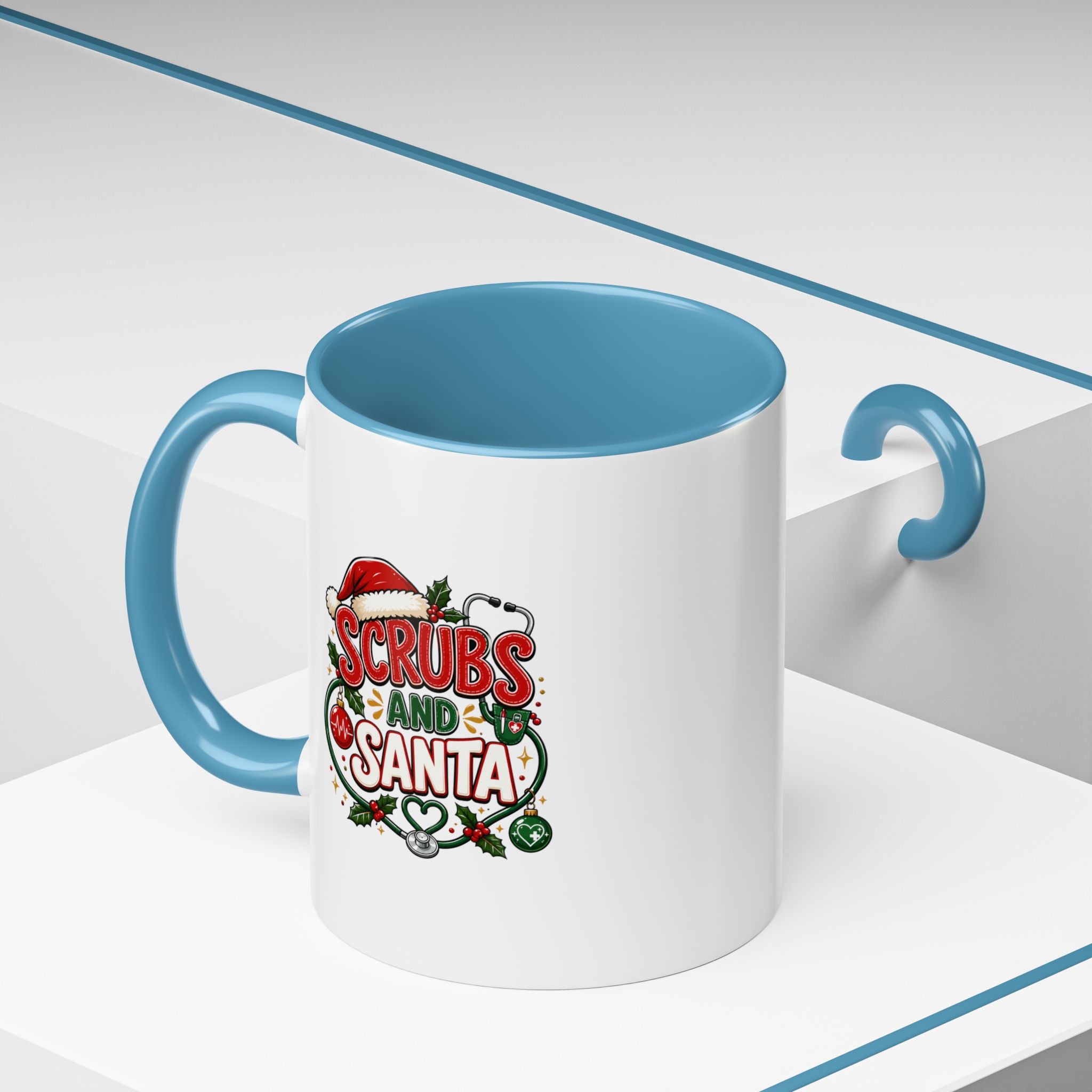 Coffee Mug — "Scrubs and Santa" Christmas Nurse Mug