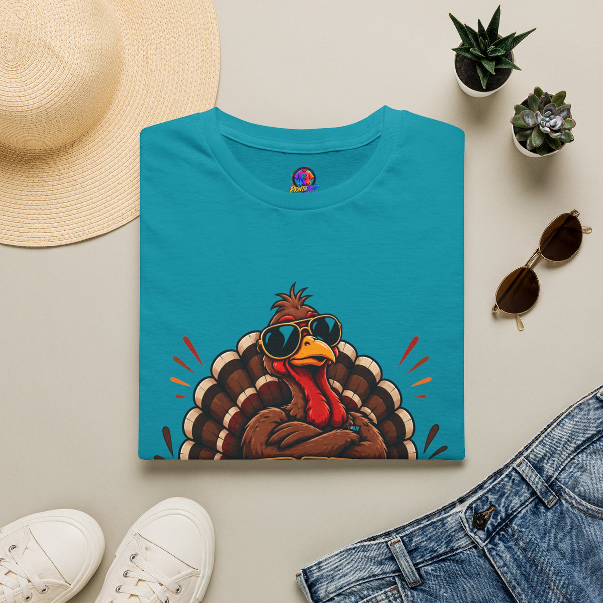 Thanksgiving T-Shirt Turkey With Attitude T-Shirt — Funny Thanksgiving Turkey Graphic Tee