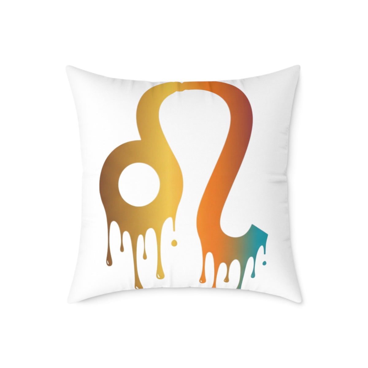 Leo Zodiac Dripping Astrological Square Poly Canvas Pillow