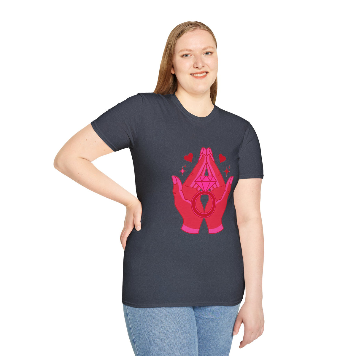 Manifested Hands Graphic T-Shirt — Pink Prayer Hands with Hearts - Trending Now - September 2026