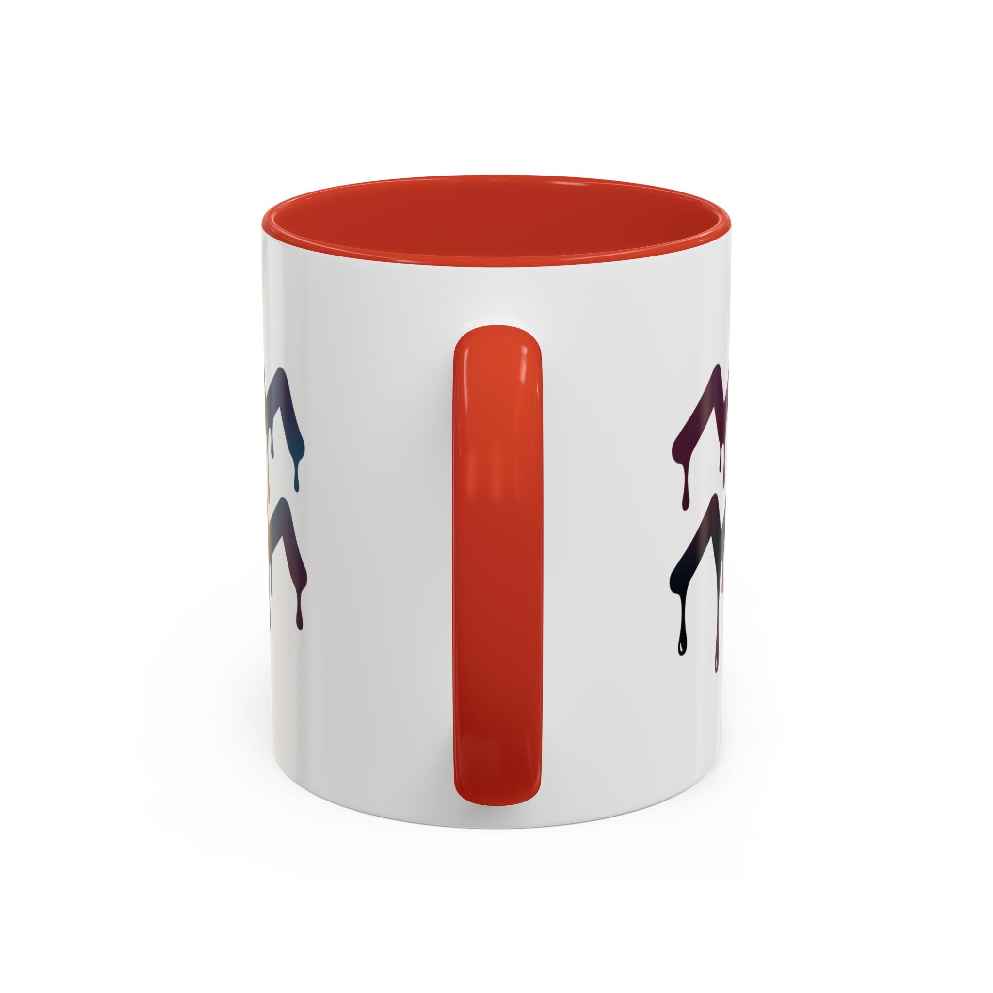 Dripping Rainbow Chevron Accent Coffee Mug — Colorful Gradient Art