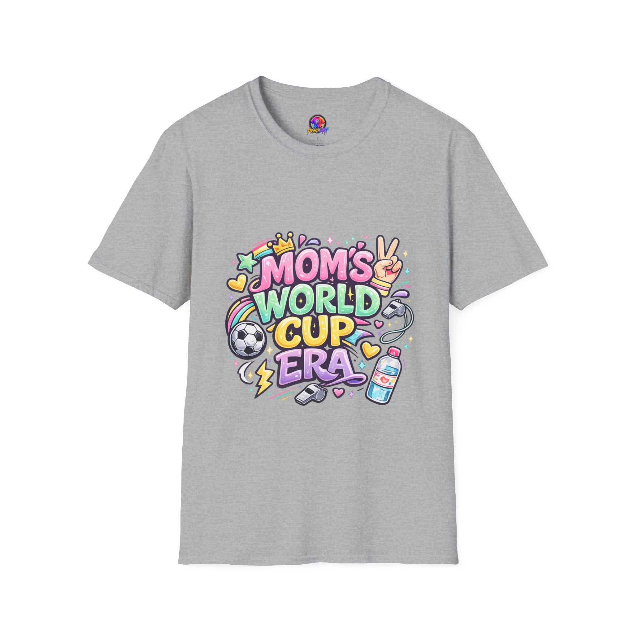 Girls Kids Mom's World Cup Era T‑Shirt — Playful Soccer Mom Tee