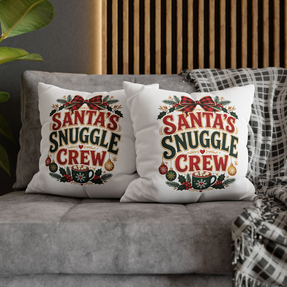 Christmas Santa’s Snuggle Crew Throw Pillow Pillowcase
