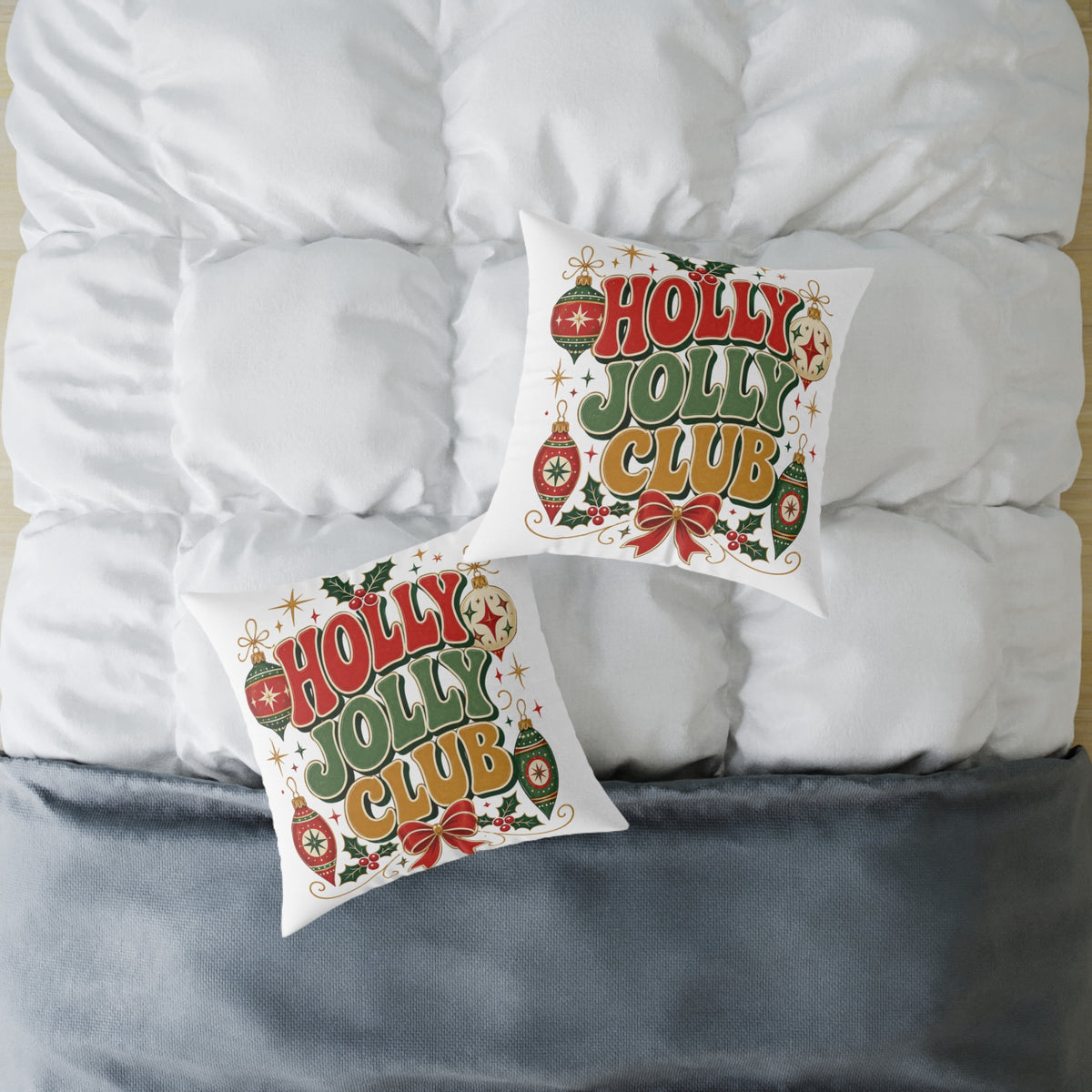 Christmas Holly Jolly Club Holiday Pillow
