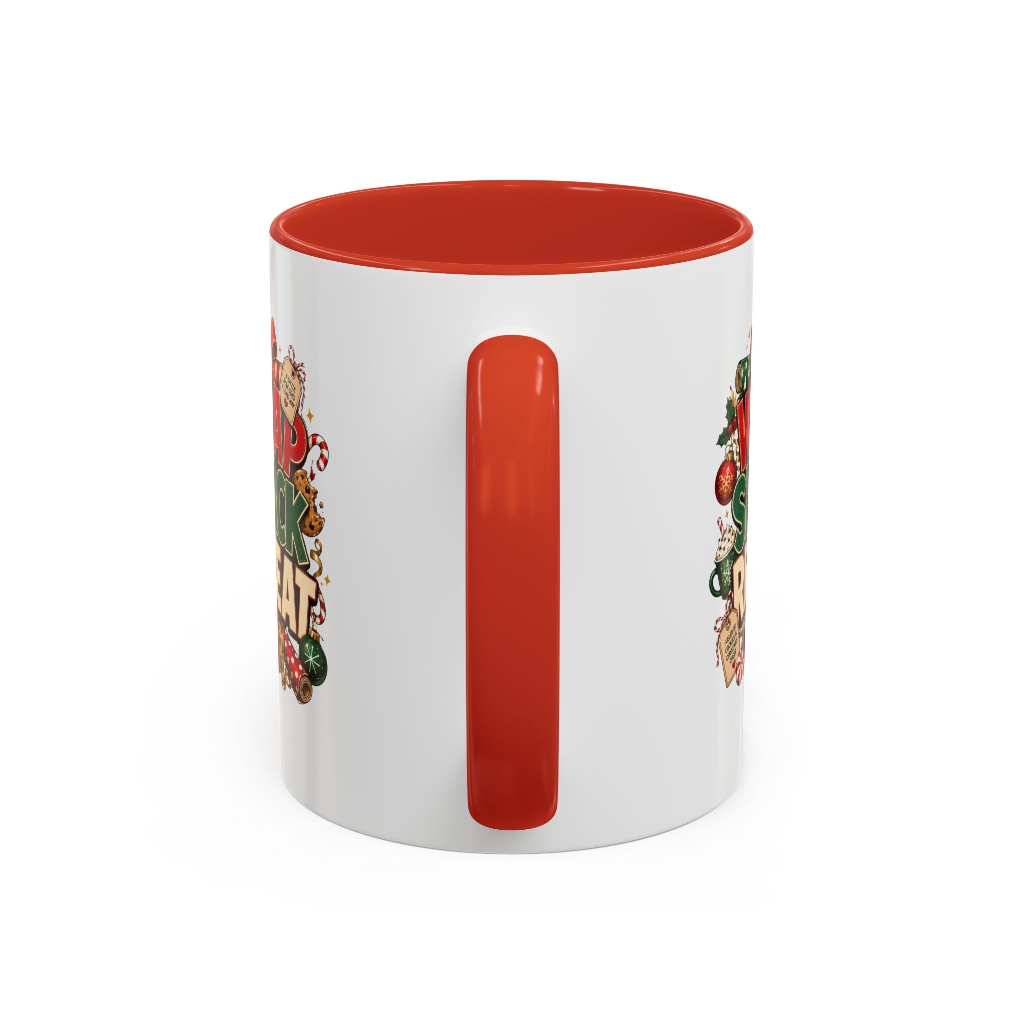 Wrap Snack Repeat Christmas Coffee Mug — Holiday Baking & Gift-Wrapping Mug