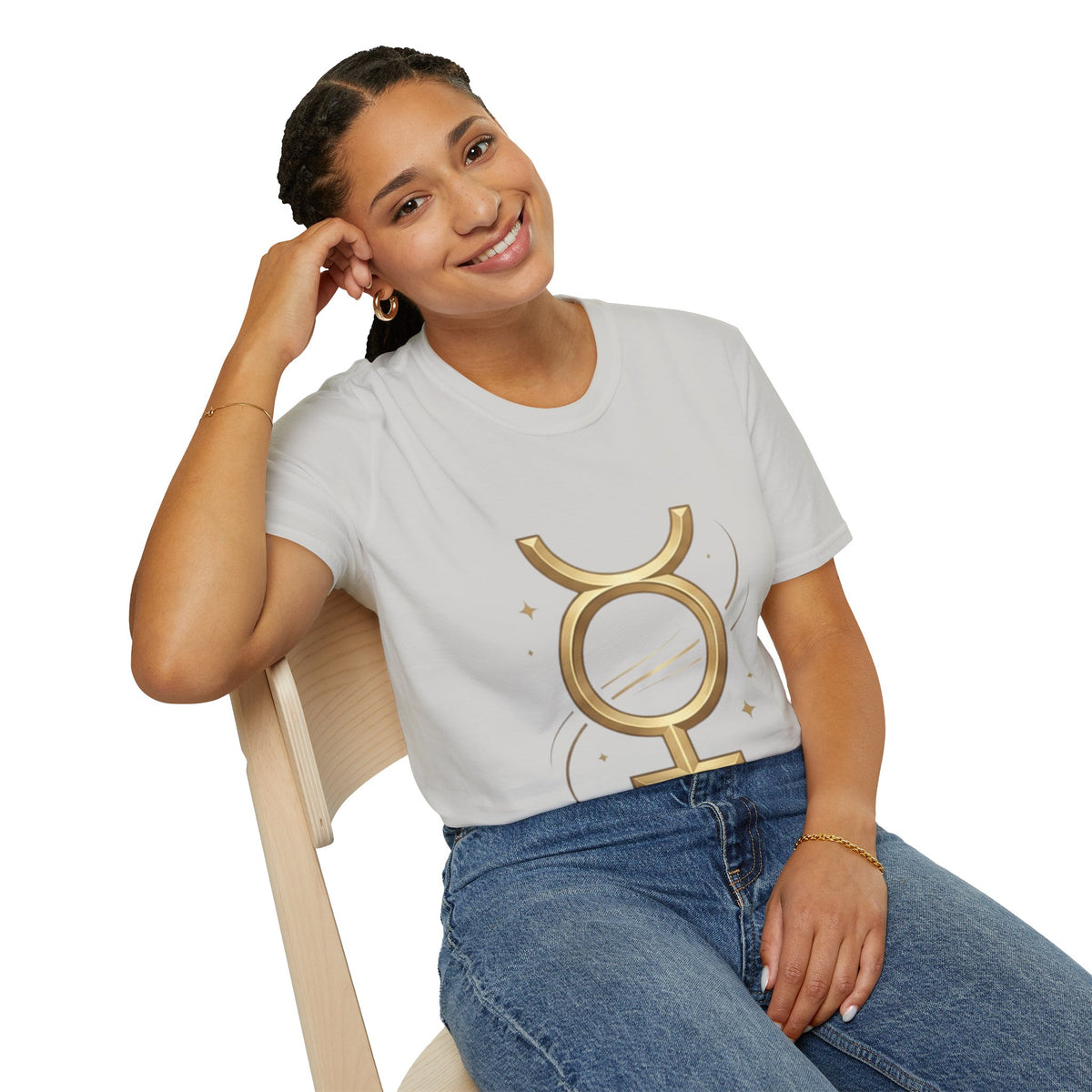 Virgo Zodiac  Mercury Astrology T-Shirt — Gold  Symbol Zodiac Tee