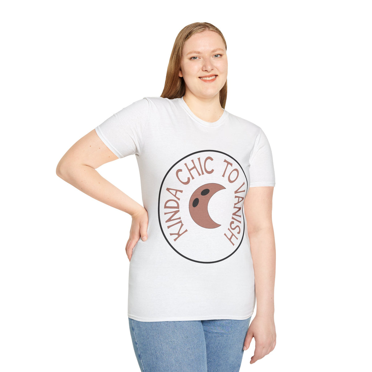 T-Shirt — "Kinda Chic to Vanish" Crescent Moon Graphic Tee - Trending Now - August 2026