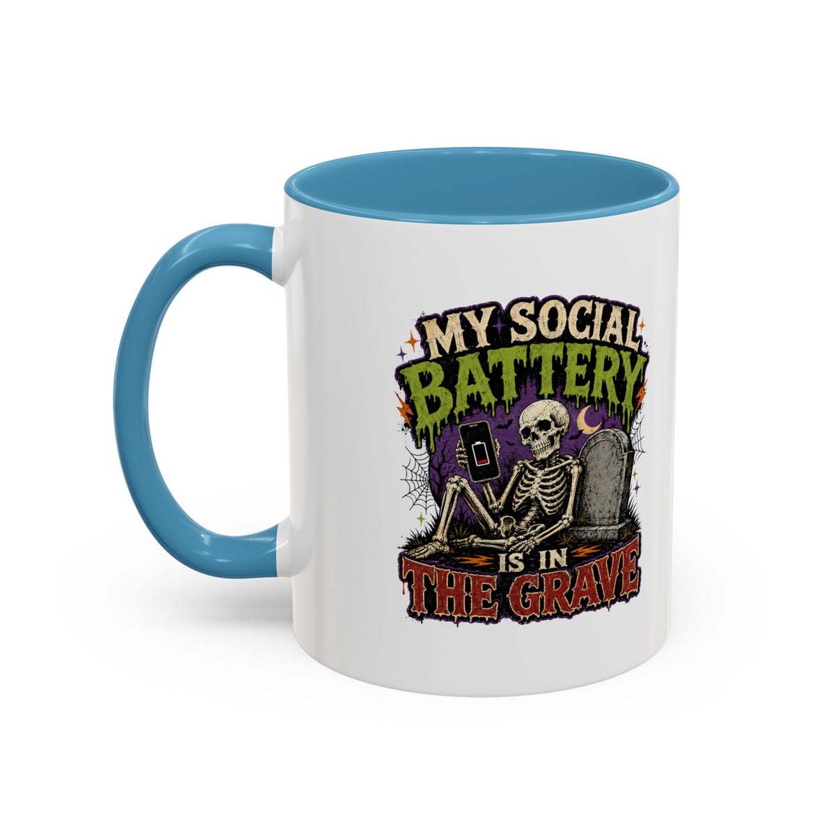 Halloween  My Social Battery Accent Coffee Mug