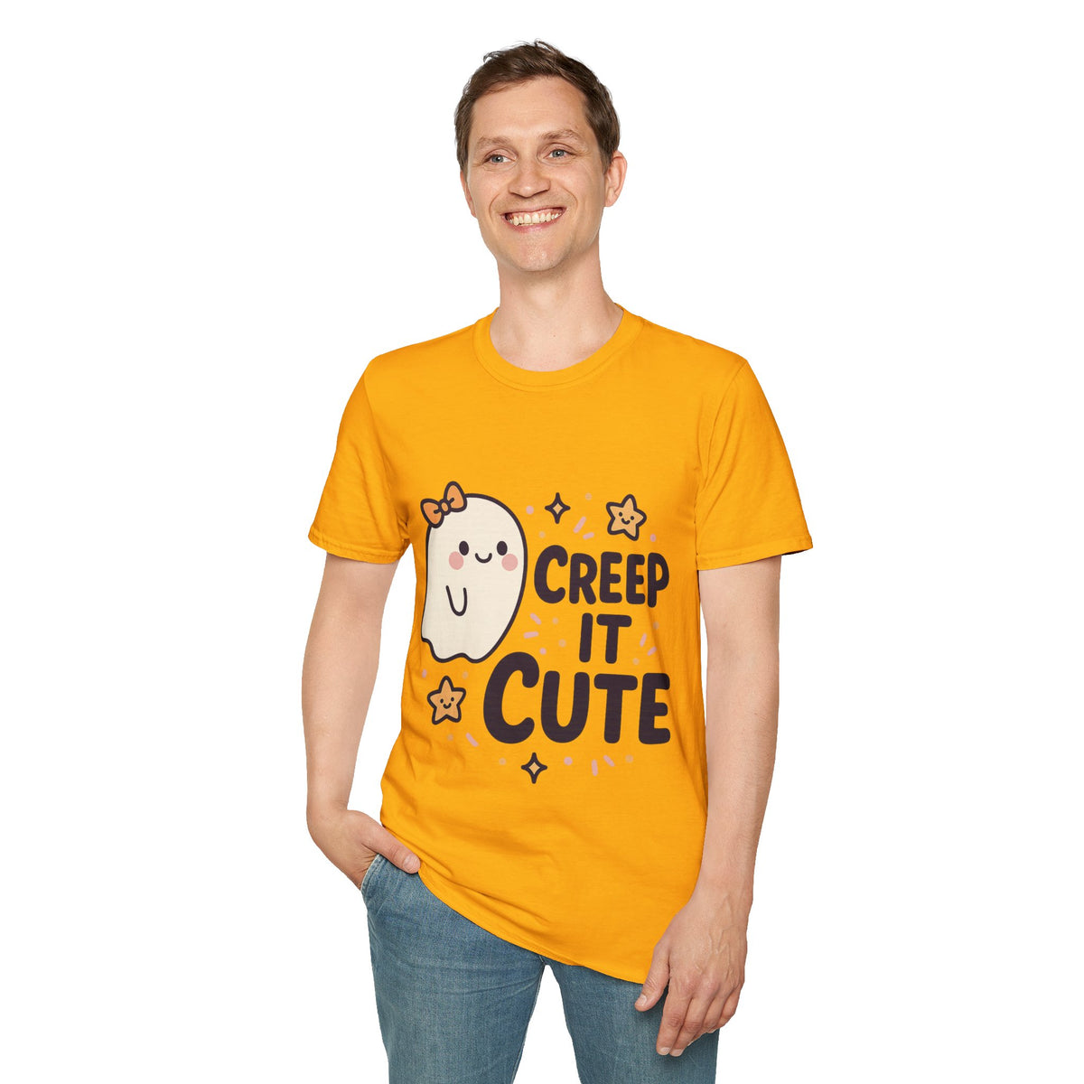 "Creep It Cute" Funny Ghost Tee | Pastel Spooky Season Halloween T-Shirt - Trending Now - September 2026