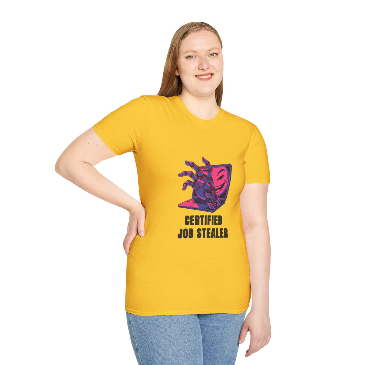 Certified Job Stealer T-Shirt — Retro Cyber Hand Graphic Tee - Trending Now - August 2026