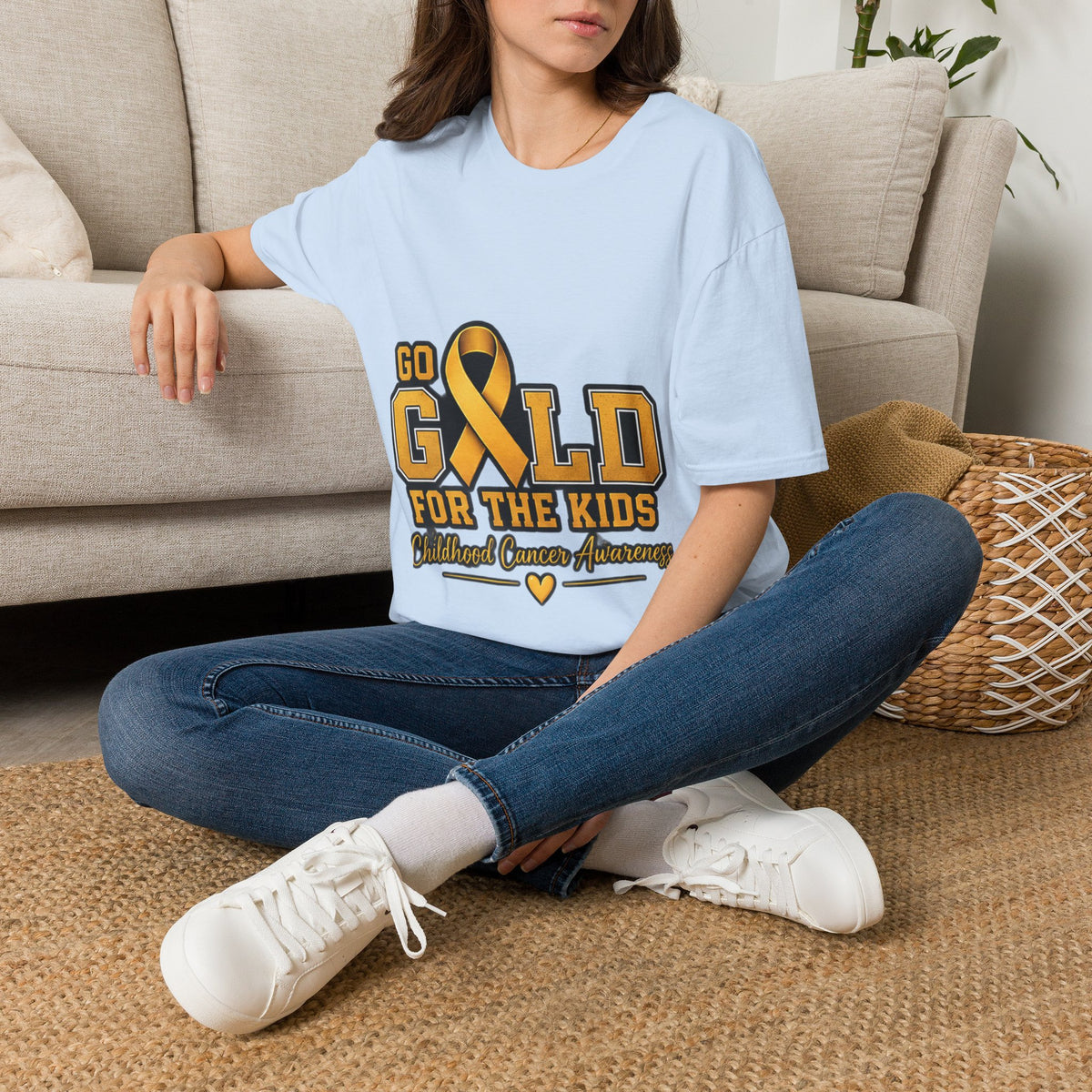Go Gold For The Kids T-Shirt — Childhood Cancer Awareness Ribbon Tee
