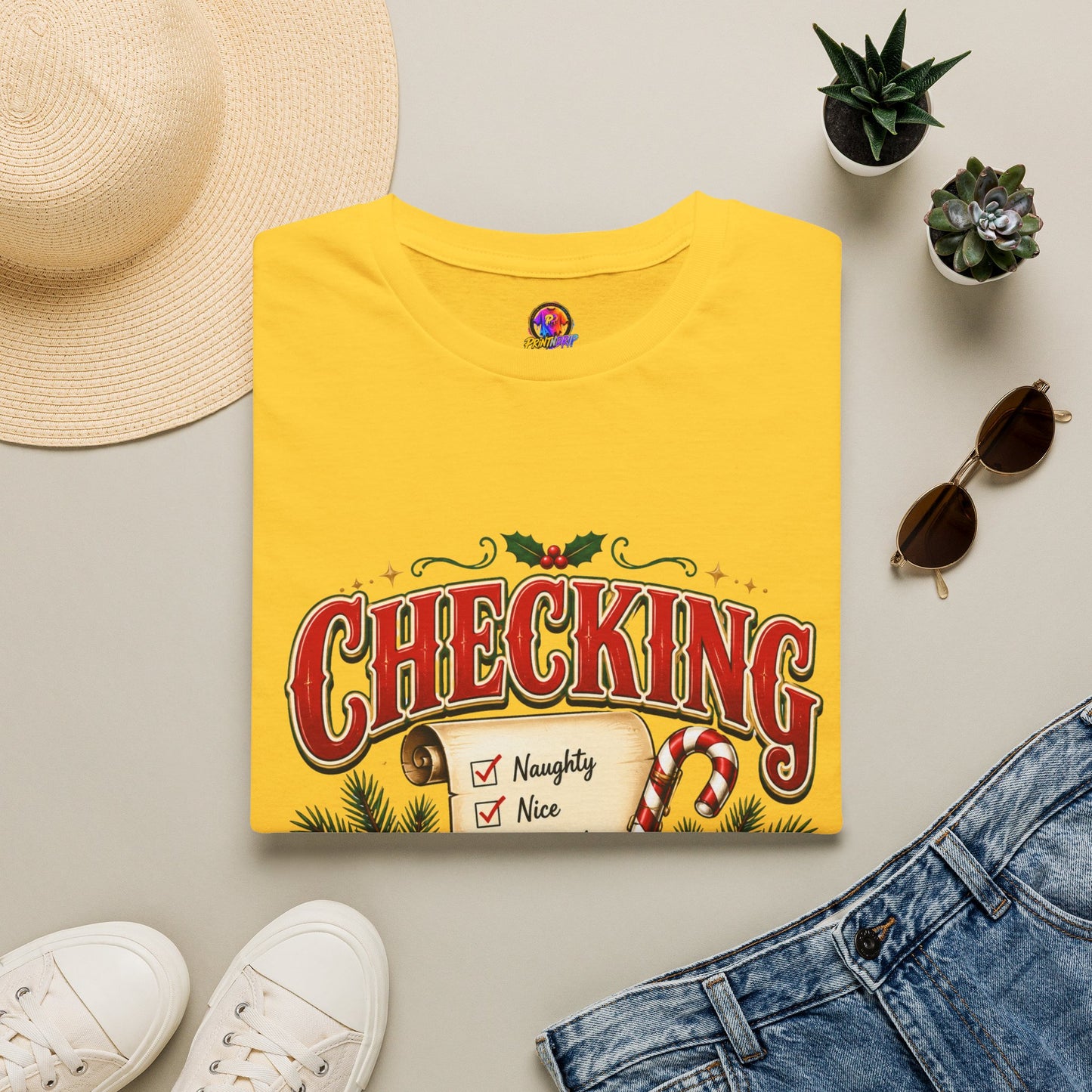 Checking It Twice Christmas T-Shirt — Naughty or Nice Holiday Tee