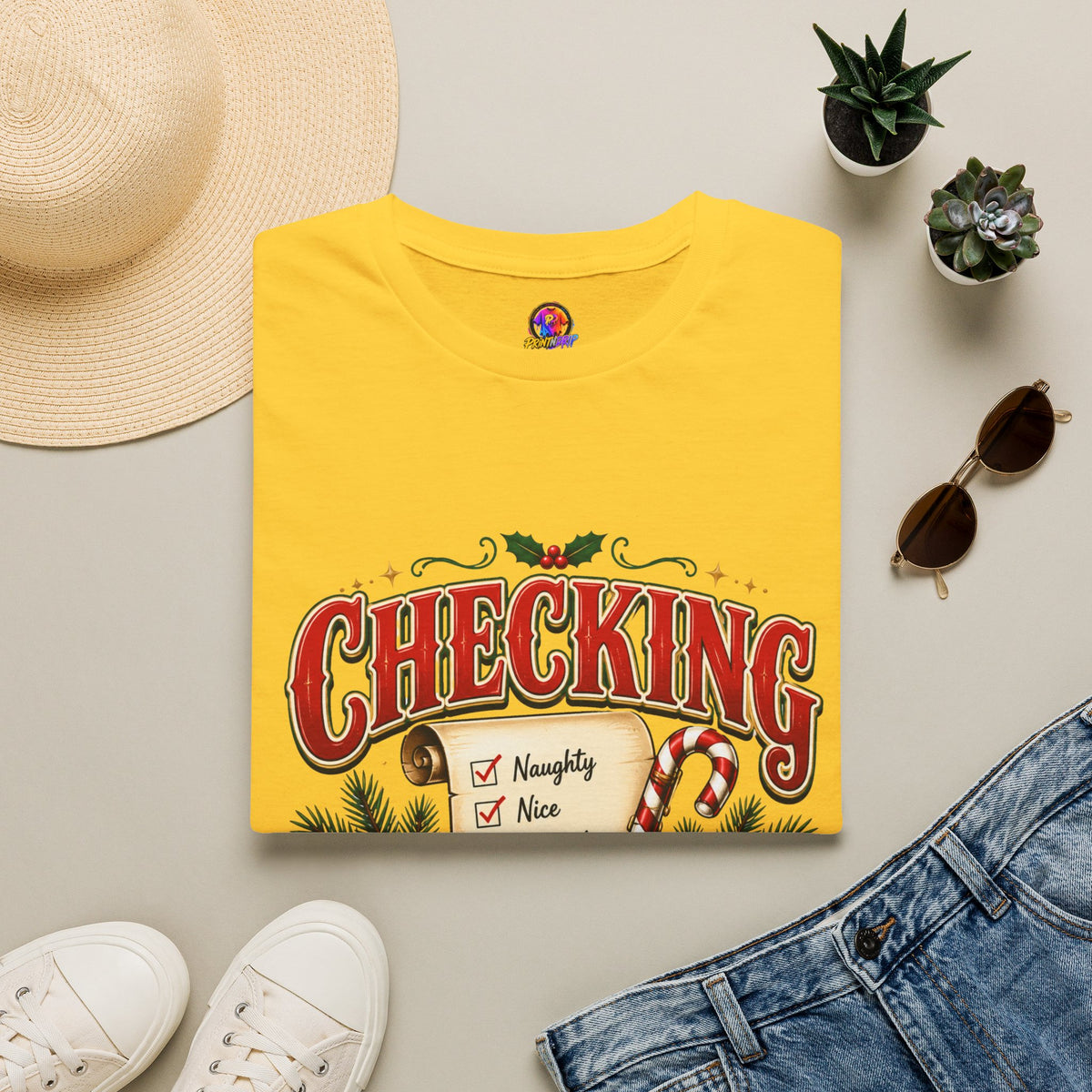 Checking It Twice Christmas T-Shirt — Naughty or Nice Holiday Tee
