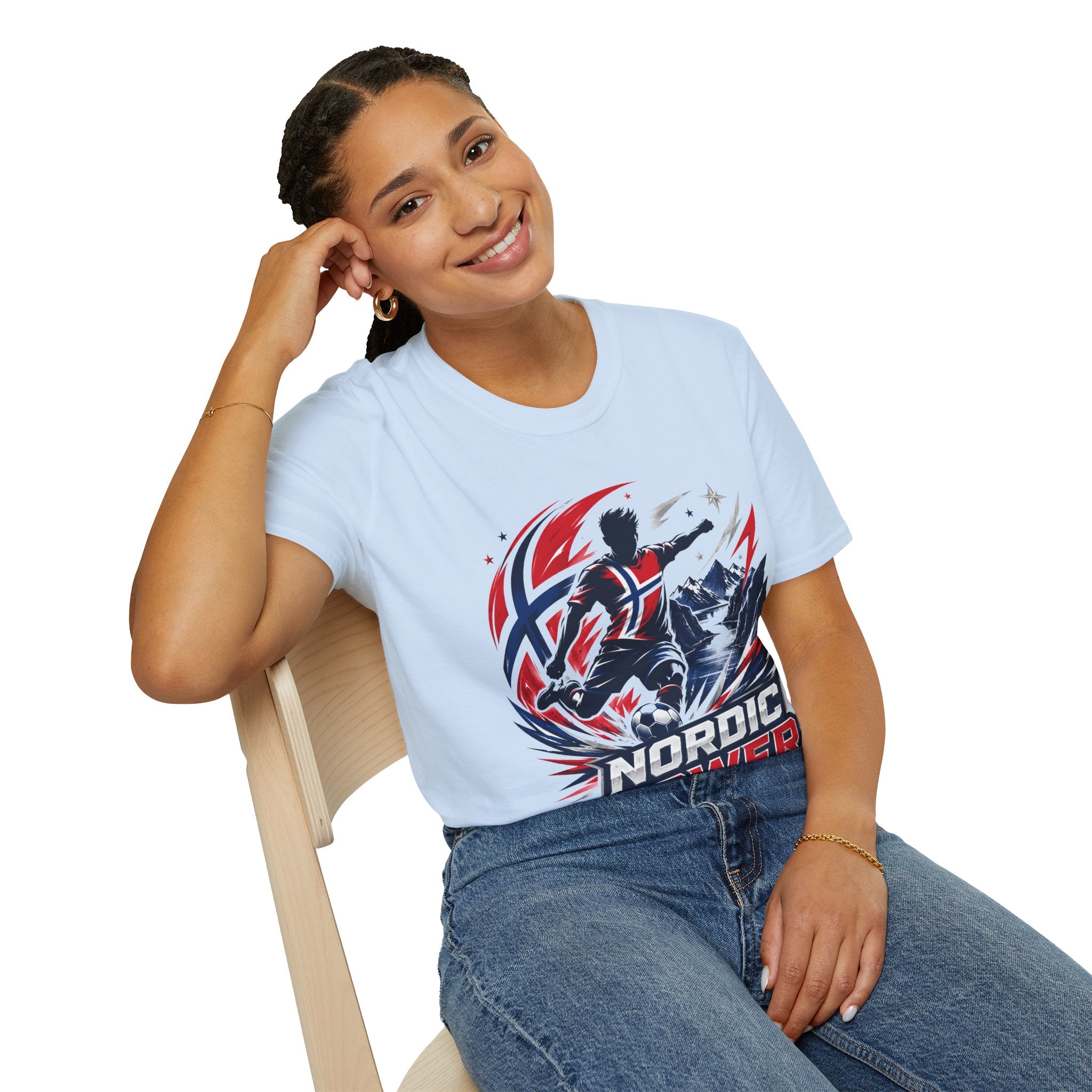 Norway Nordic Power T-Shirt — Viking Flag Silhouette Graphic Tee