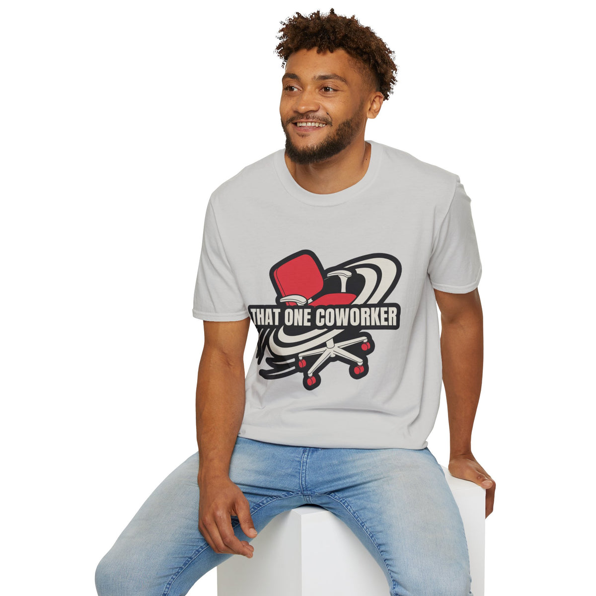"That One Coworker" Graphic T-Shirt – Funny Office Chair Skateboard Tee - Trending Now - August 2026
