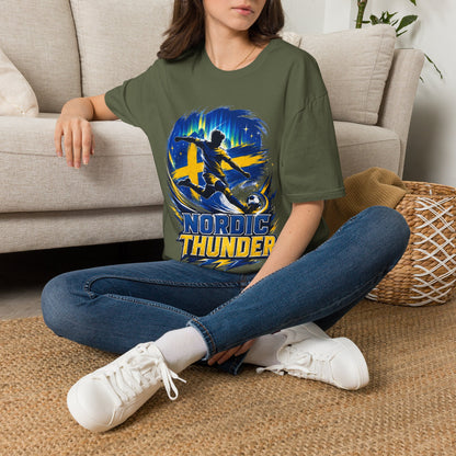 Sweden Nordic Thunder Soccer T-Shirt — Sweden Football Fan Tee