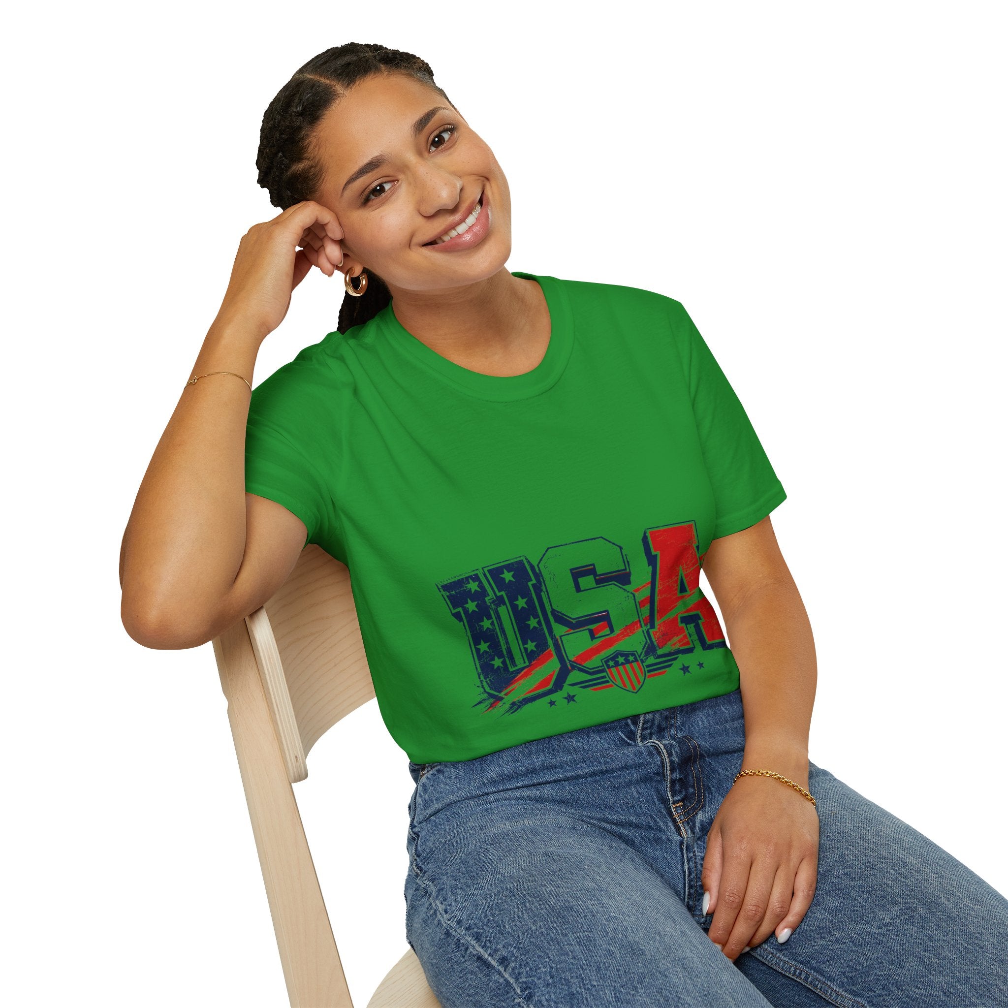 USA Flag Graphic T-Shirt — Patriotic Red White & Blue Tee