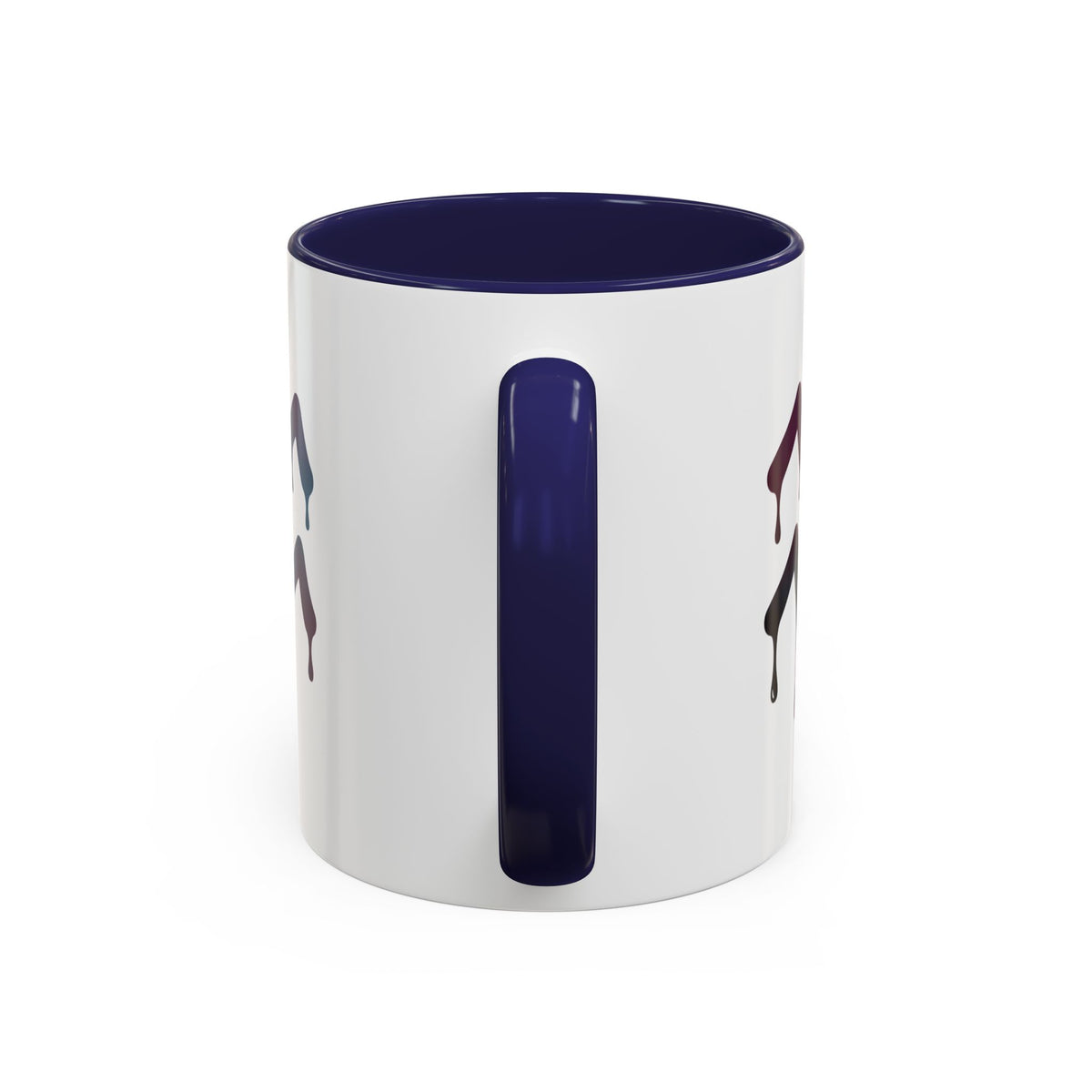 Aquarius Zodiac Dripping Rainbow Chevron Accent Coffee Mug —  Color-Accent Ceramic Mug