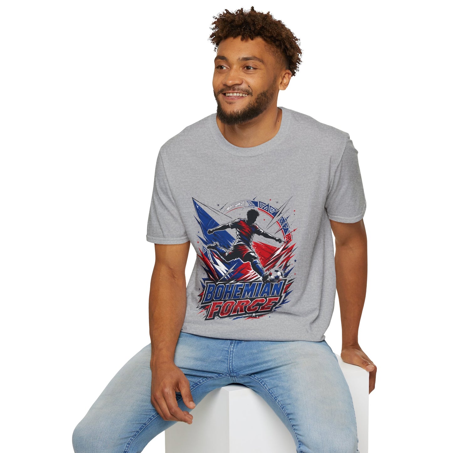 Czechia Bohemian Force Graphic T‑Shirt — Energetic Soccer Player Silhouette