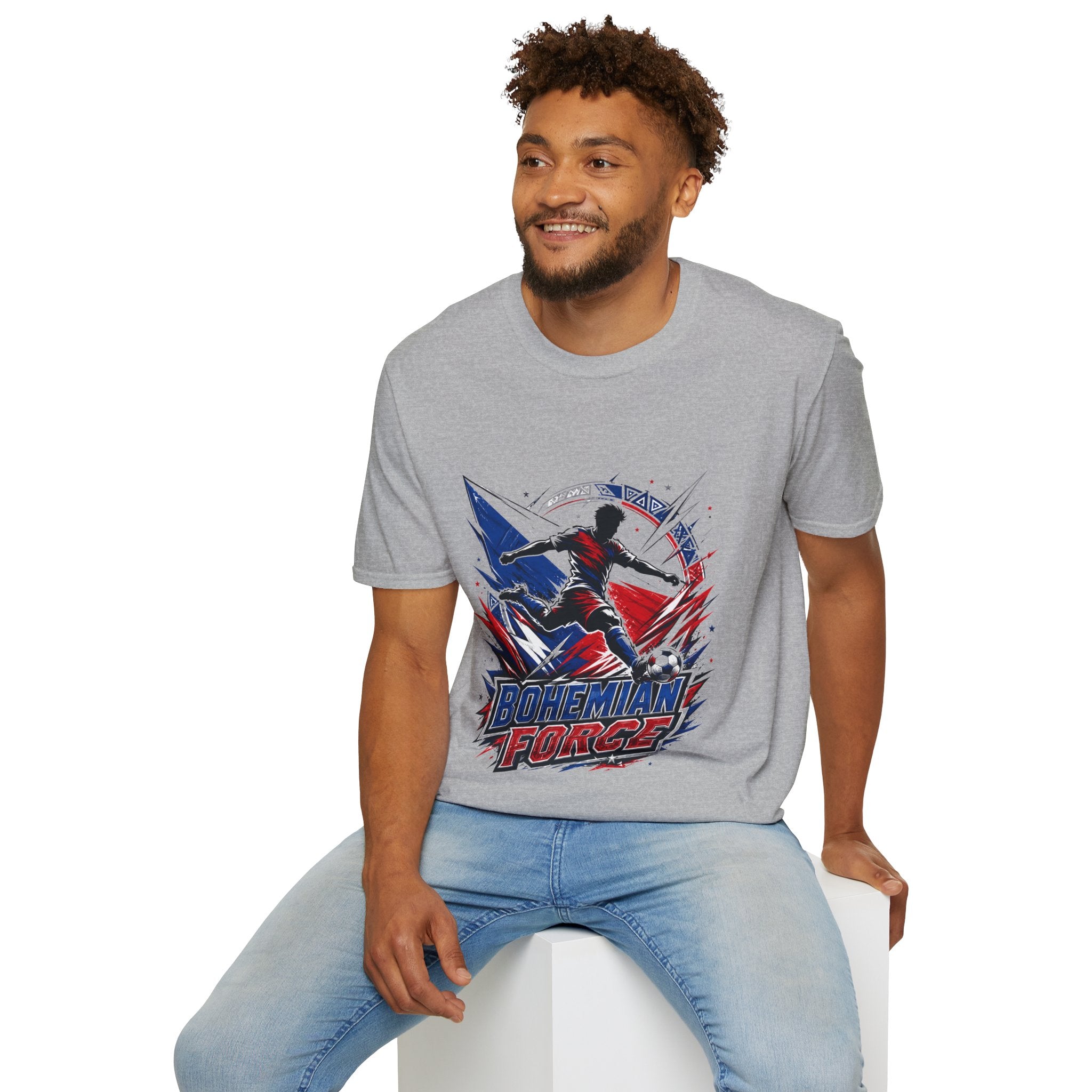 Czechia Bohemian Force Graphic T‑Shirt — Energetic Soccer Player Silhouette