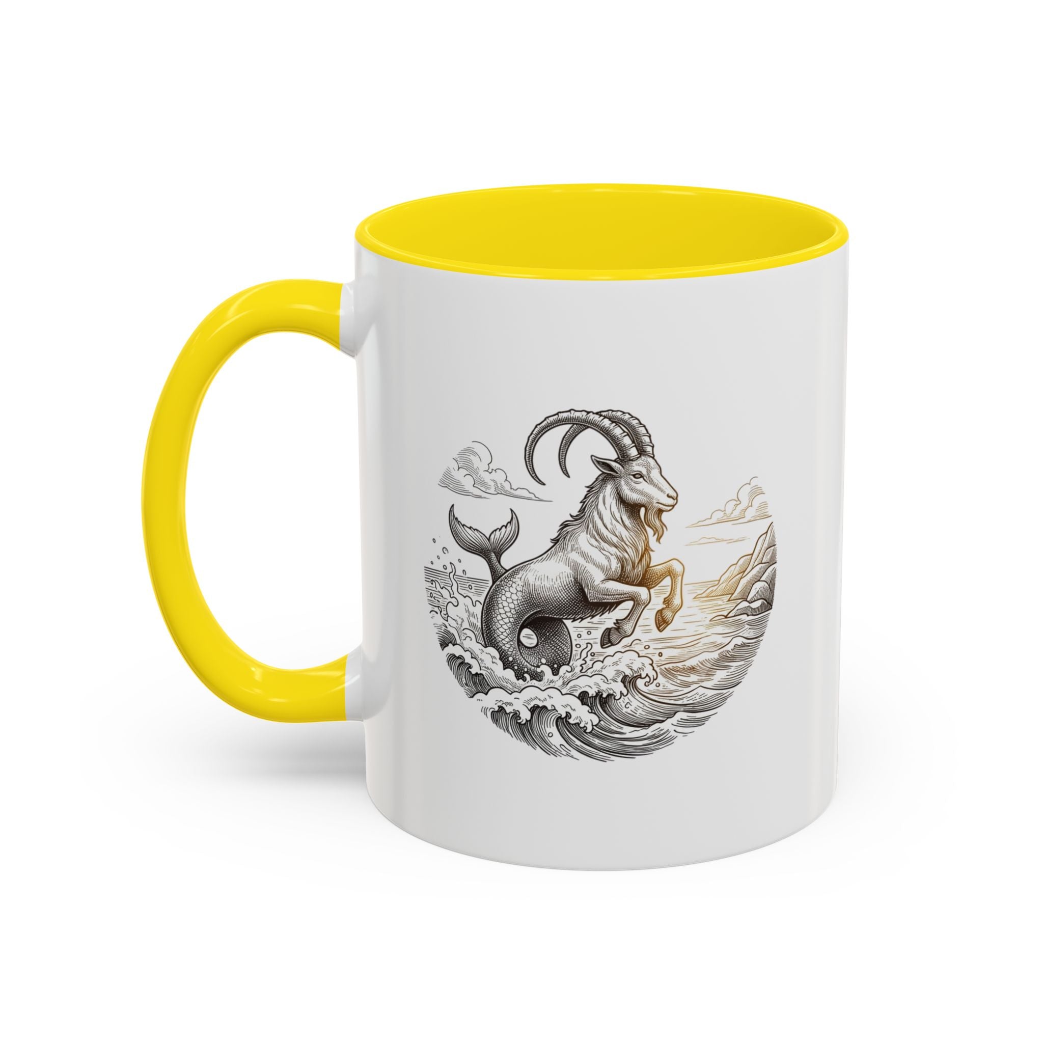 Capricorn Goat Mermaid Coffee Mug — Zodiac Capricorn Accent Mug