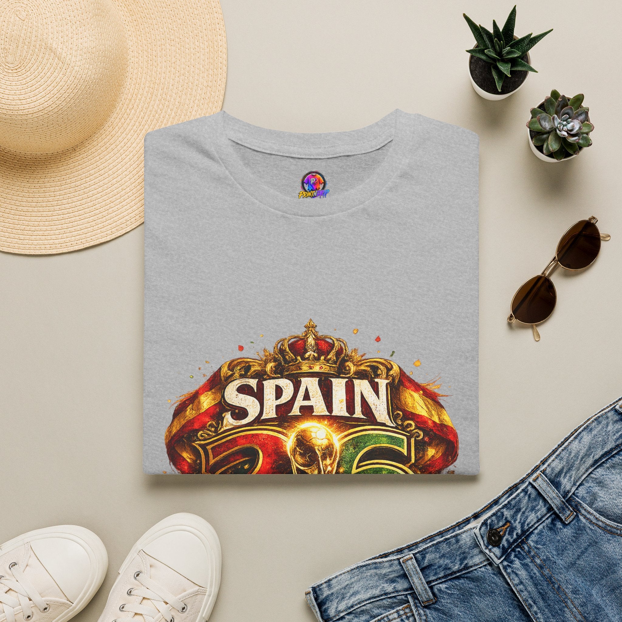 Spain 26 Graphic T-Shirt — Vintage Crowned Soccer Fan Tee