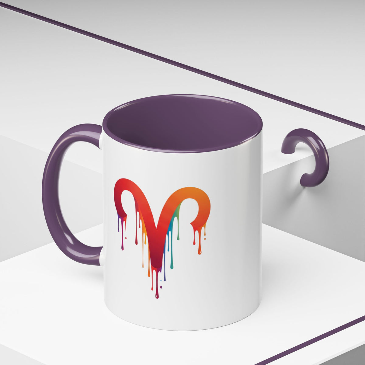 Aries Zodiac Rainbow Drip Aries Coffee Mug — Zodiac Astrology Accent Mug