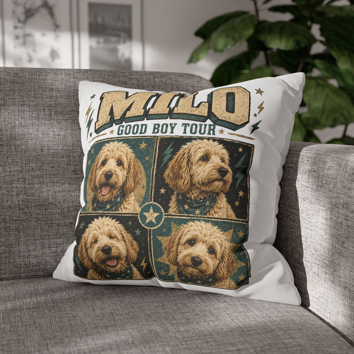 Milo 'Good Boy Tour' Decorative Pillowcase Milo Bailey Dog Dad Mom