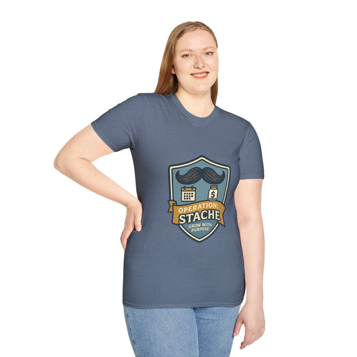 Mustache Badge T-Shirt — Stache Crest Graphic Tee - Trending Now - October 2026