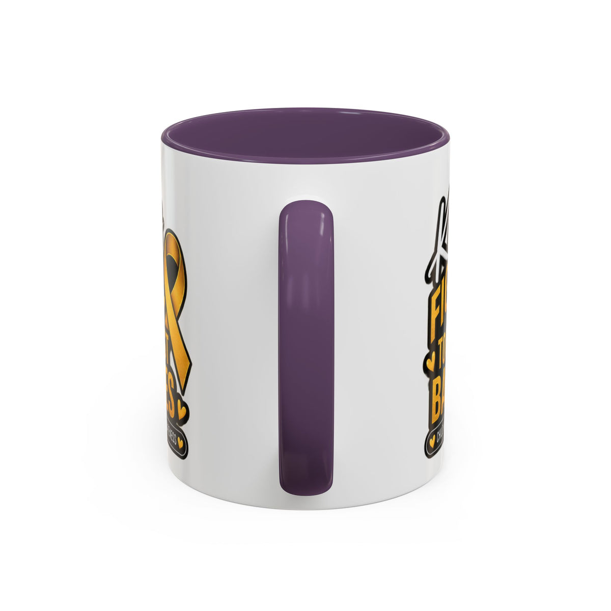 Childhood Cancer Awareness Accent Coffee Mug - "Kids Fight the Toughest Battles" (11/15oz)