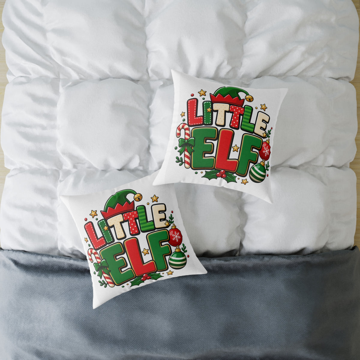 Little Elf Christmas Pillow — Festive Holiday Decorative Throw Pillow
