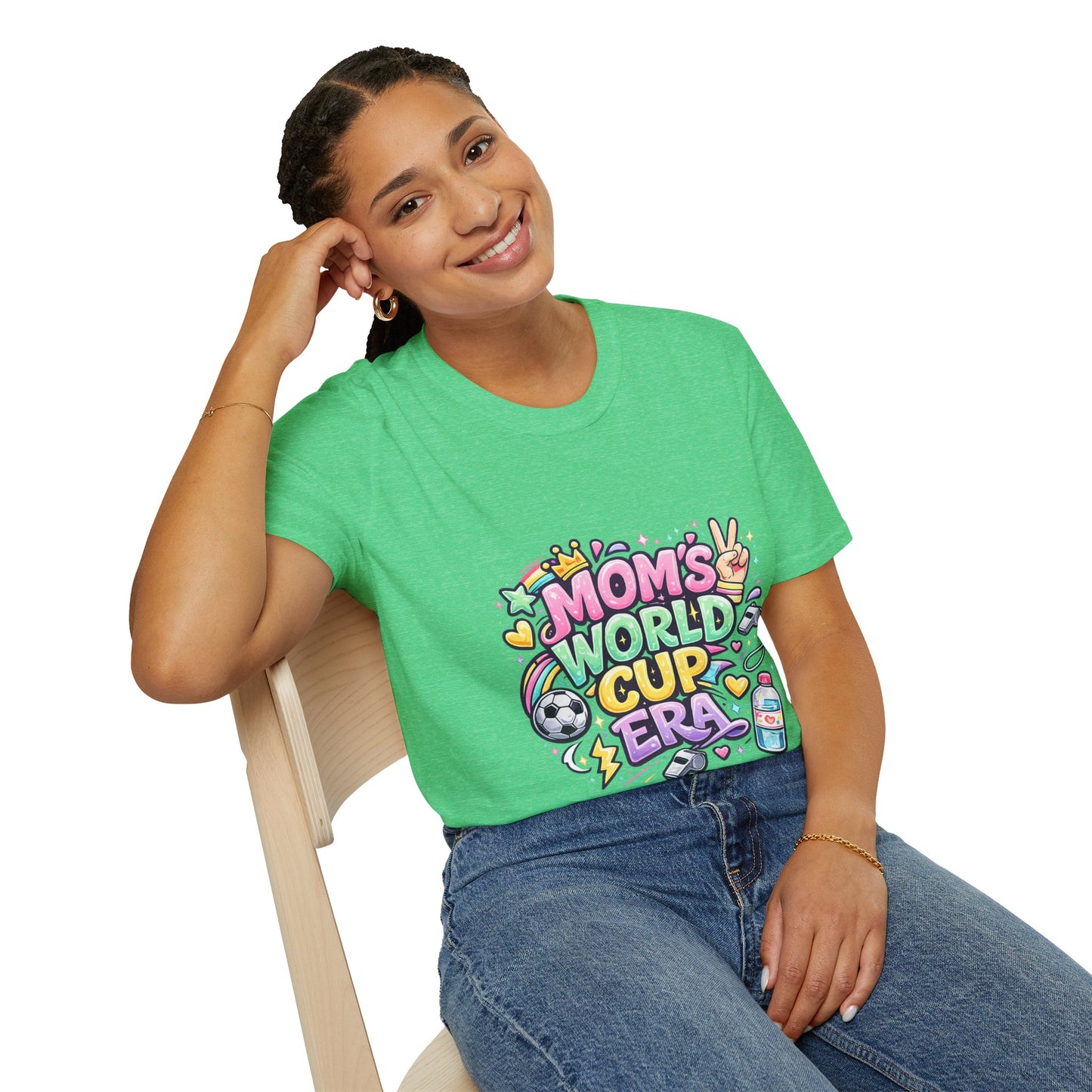 Girls Kids Mom's World Cup Era T‑Shirt — Playful Soccer Mom Tee