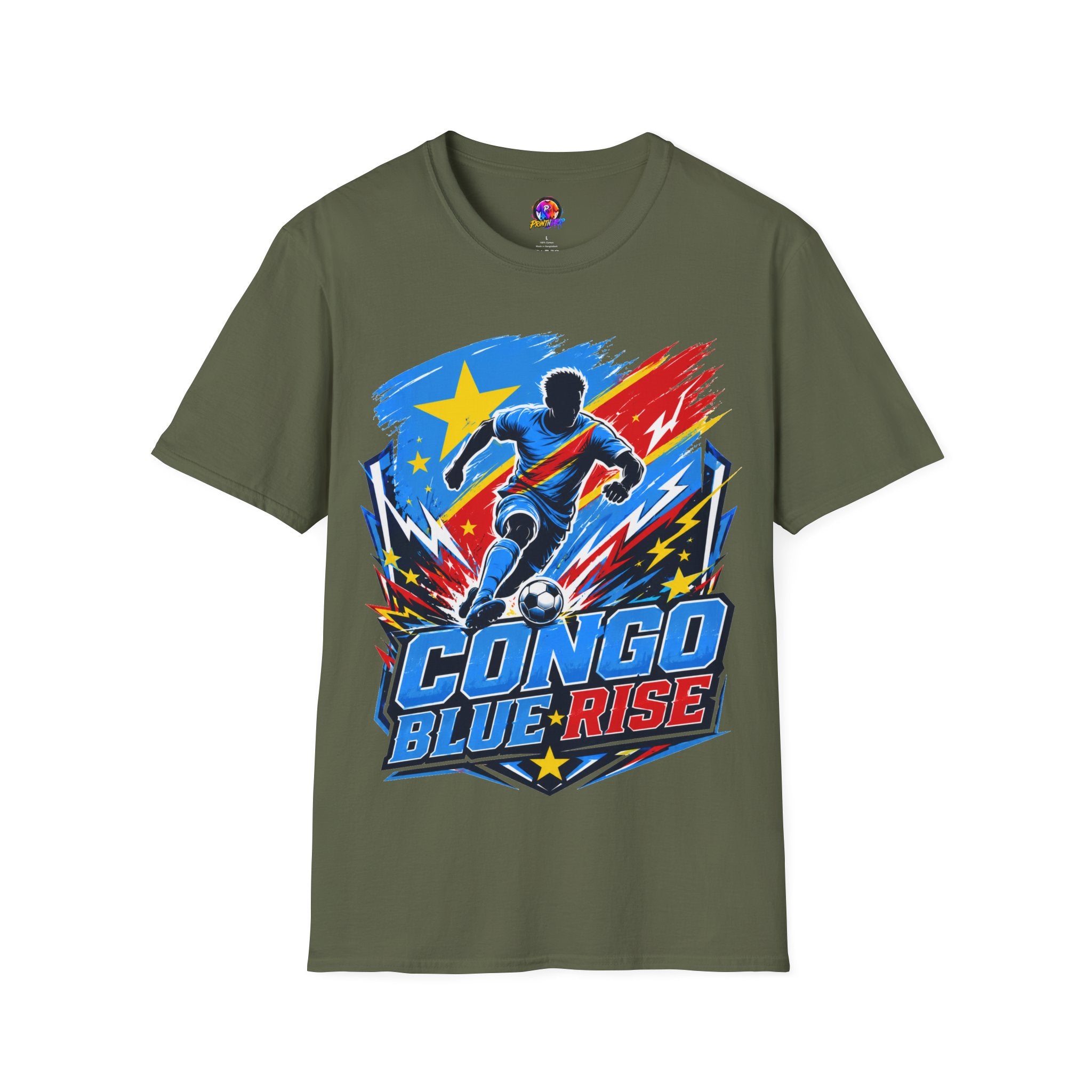 Congo Soccer T-Shirt — Congo Blue Rise Football Fan Tee