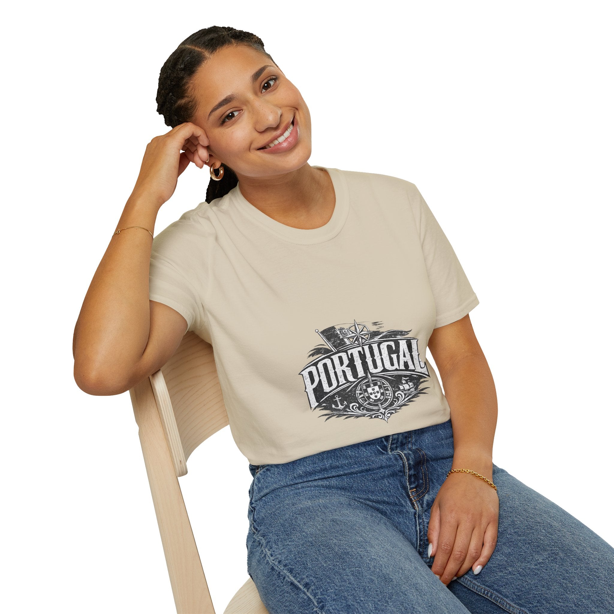 Portugal Vintage Compass T-Shirt — Nautical Travel Souvenir