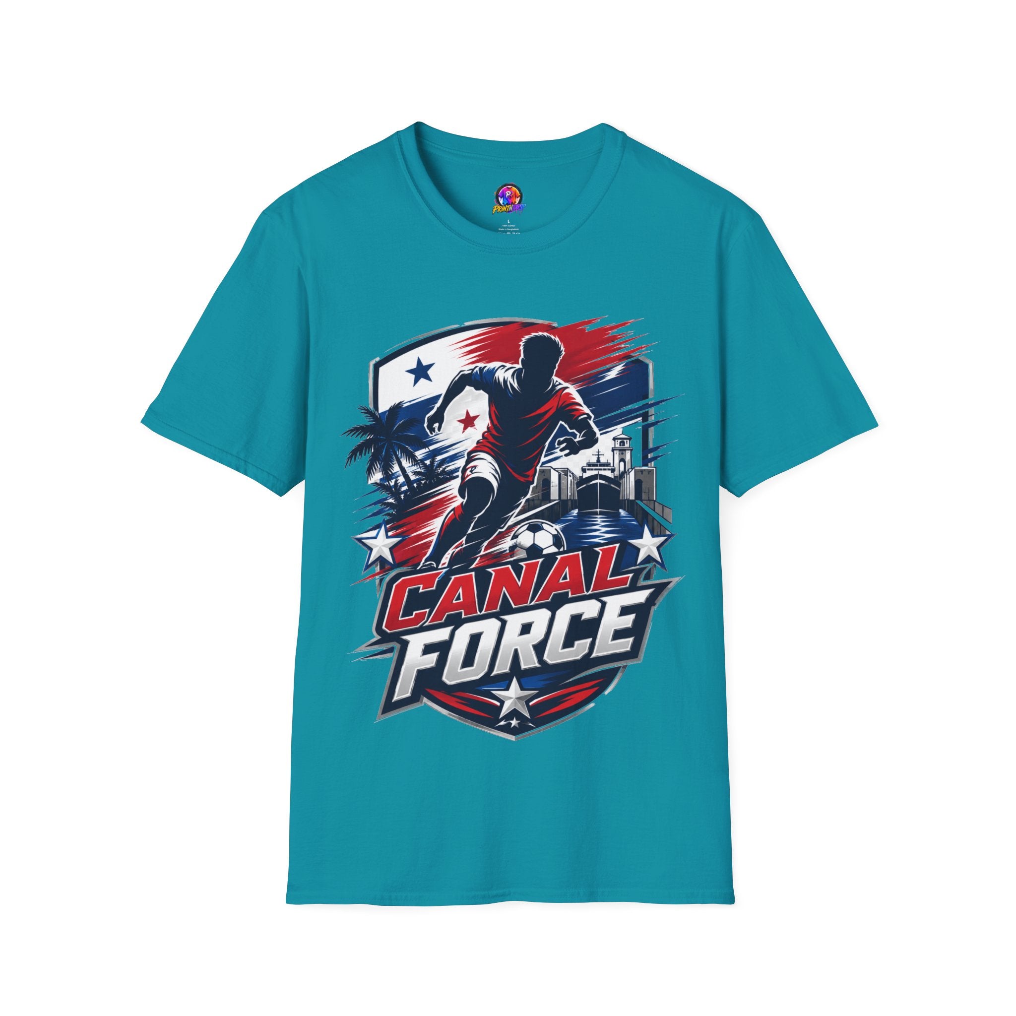 Canal Force Soccer T-Shirt - Patriotic Player Graphic Tee - Panama Shirt