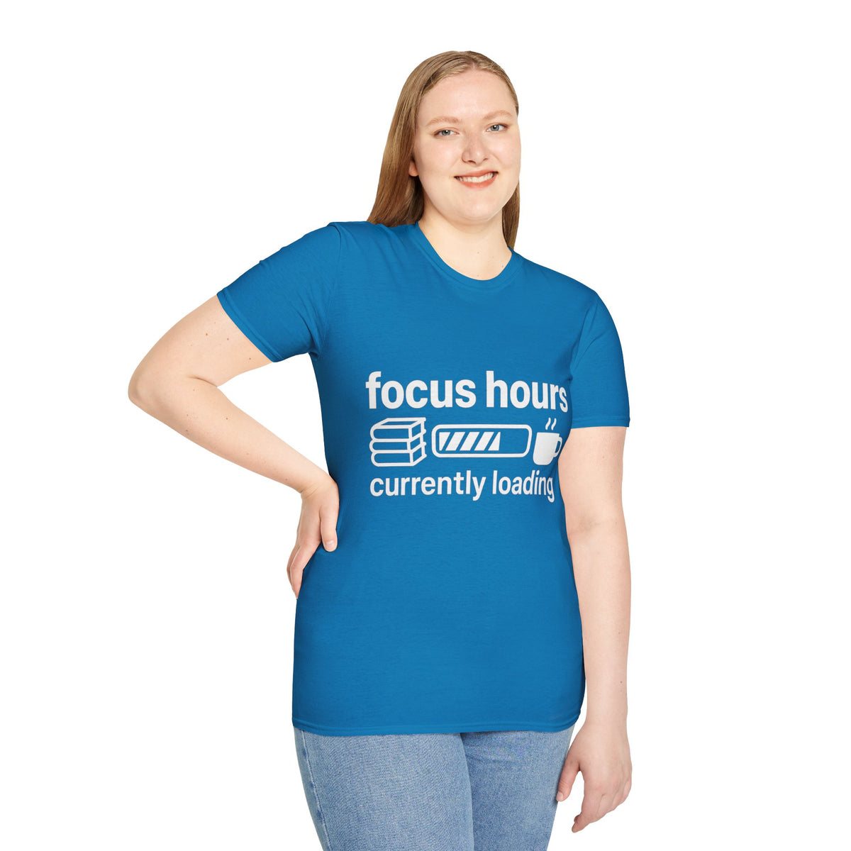 Focus Hours T-Shirt — "Focus Hours Currently Loading" Graphic Tee for Productivity & Remote Work - Trending Now - August 2026 Trends - Everyday T-Shirt