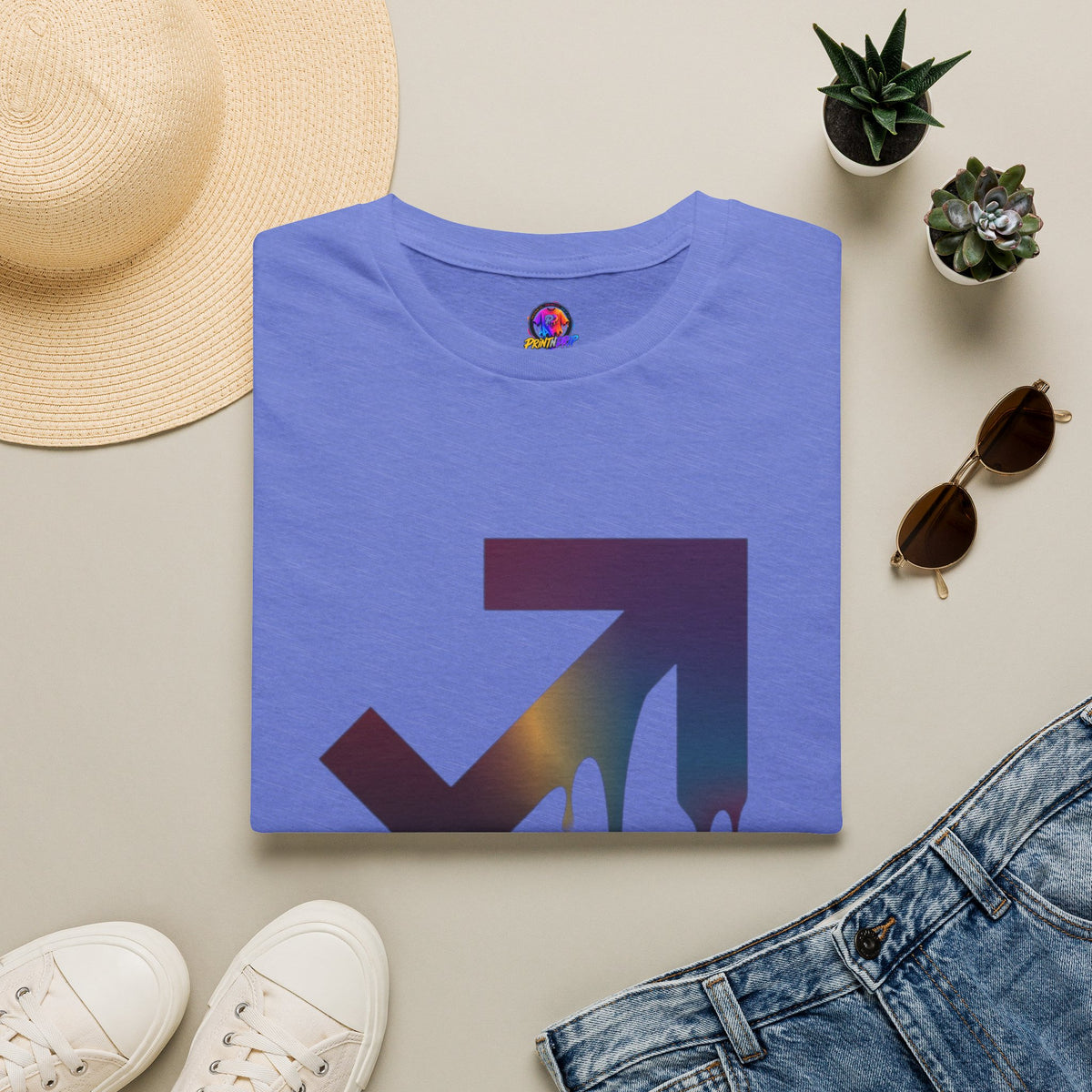Sagittarius Drip T-Shirt — Gradient Astrological Arrow Tee
