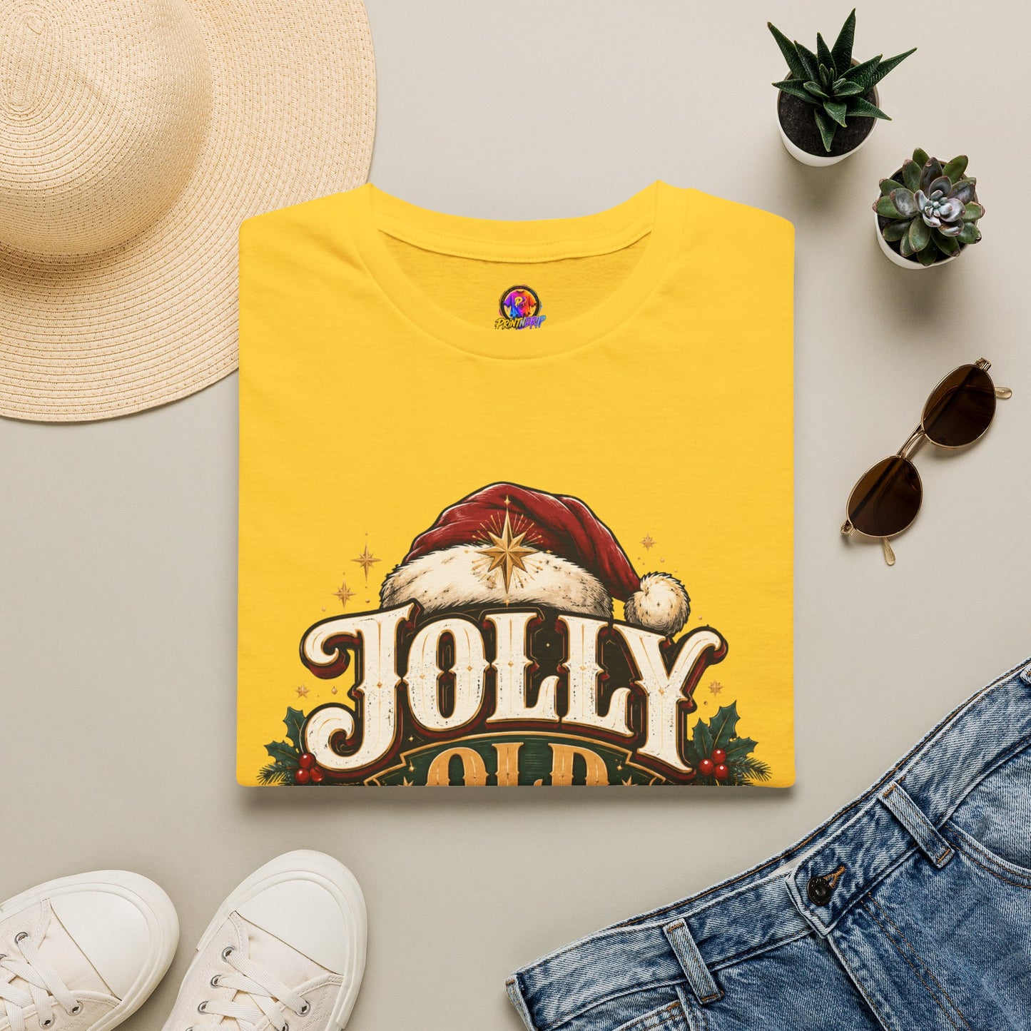 Jolly Old Soul T-Shirt — Vintage Santa Holiday Graphic Tee