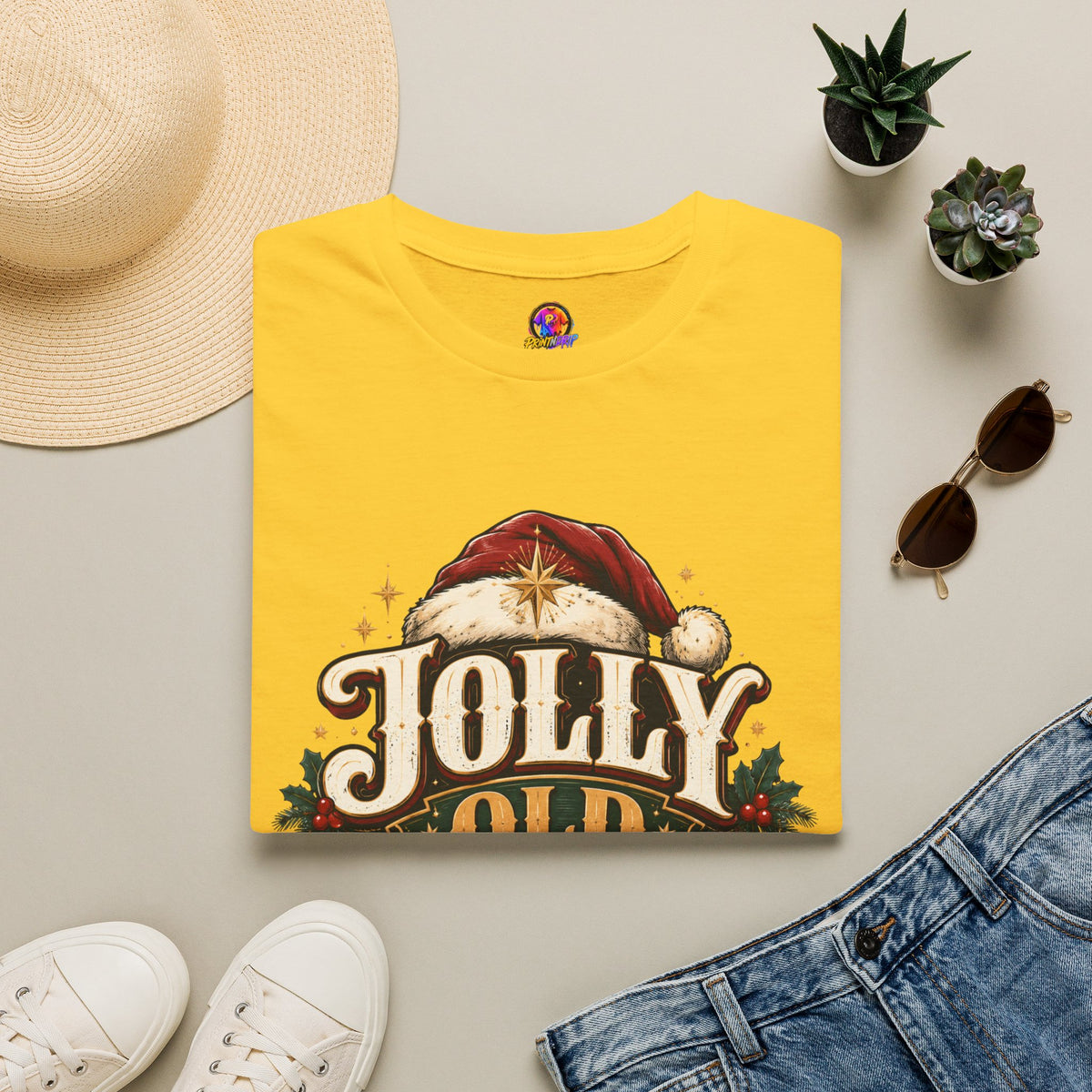 Jolly Old Soul T-Shirt — Vintage Santa Holiday Graphic Tee