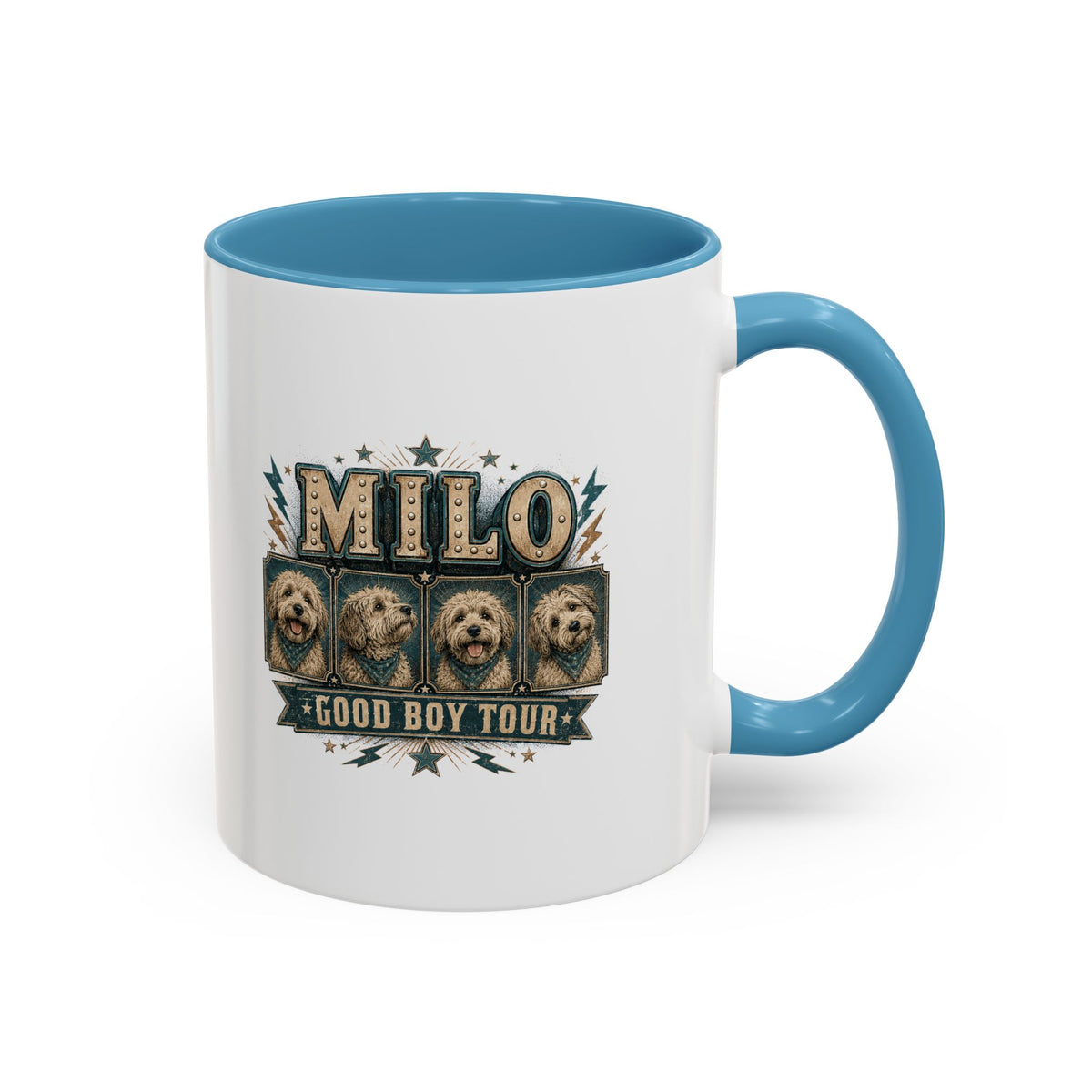 Milo Bailey Dog Dad Mom Milo 'Good Boy Tour' Accent Coffee Mug — Personalized Dog Lover Gift