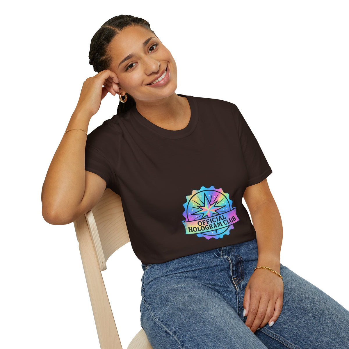 Official Hologram Club Rainbow Holographic T-Shirt - Trending Now - October 2026