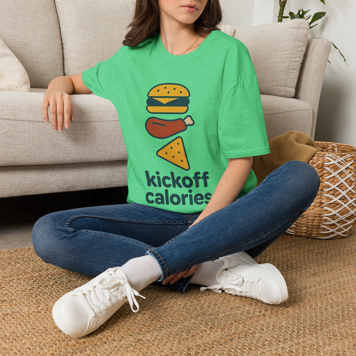 Funny 'Kick Off Calories' T-Shirt — Burger, Drumstick & Pizza Fitness Humor Tee - Trending Now - August 2026