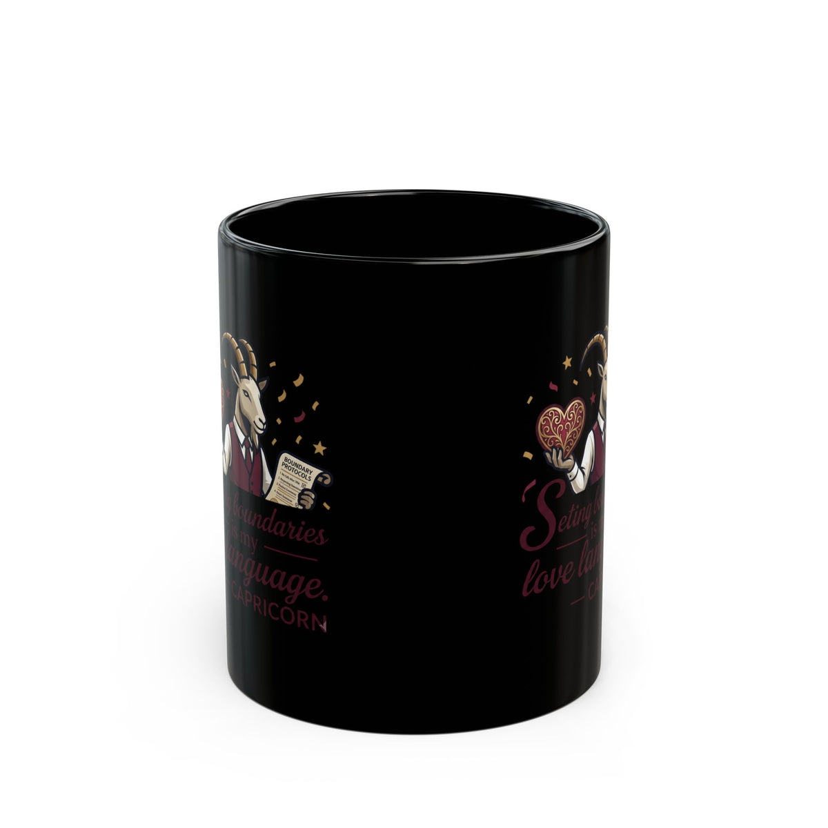 Capricorn Mug — "Setting Boundaries Is My Love Language" Black Coffee